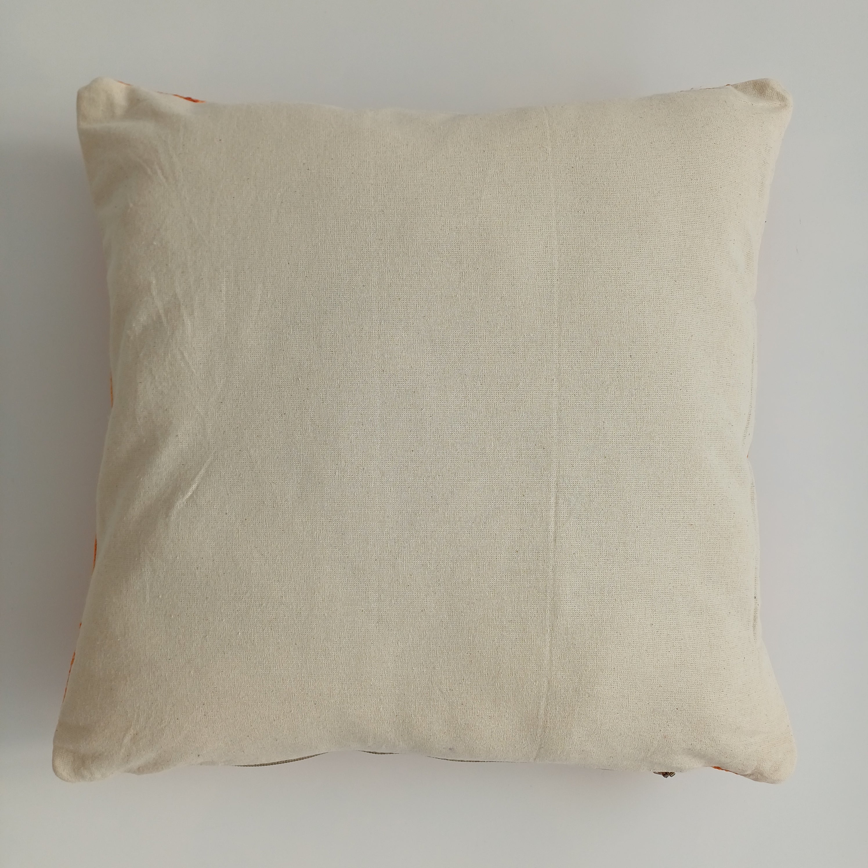 Moroccan Handmade Orange Cactus Silk Cushion Cover 16''x16'' / 40x40 CM