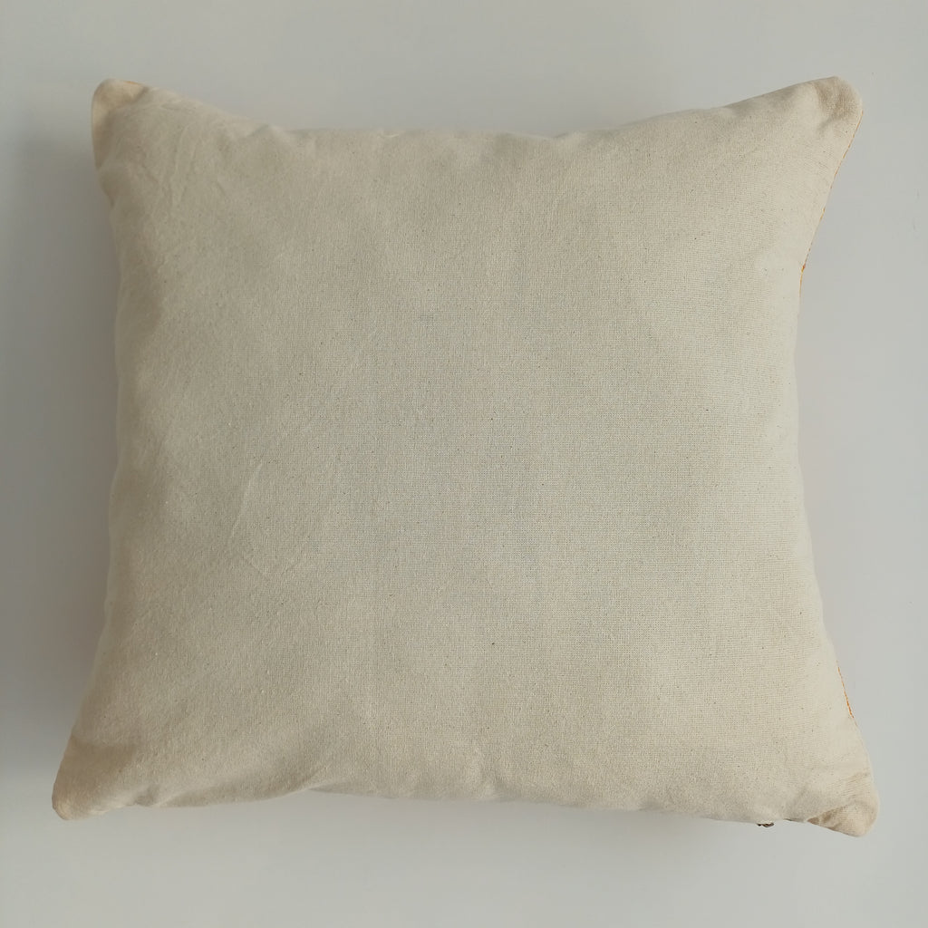 Moroccan Handmade Orange Cactus Silk Cushion Cover 16''x16'' / 40x40 CM