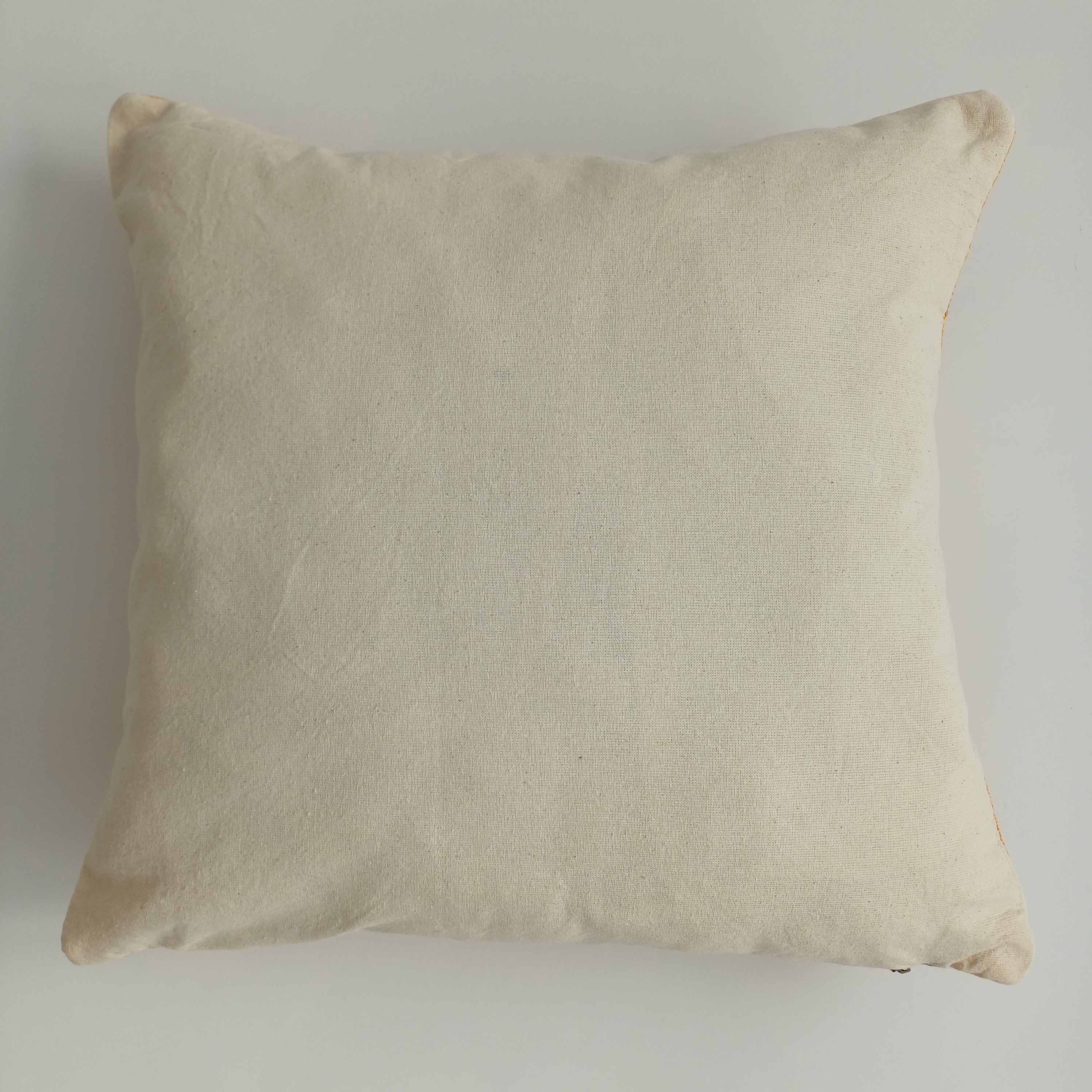 Moroccan Handmade Orange Cactus Silk Cushion Cover 16''x16'' / 40x40 CM