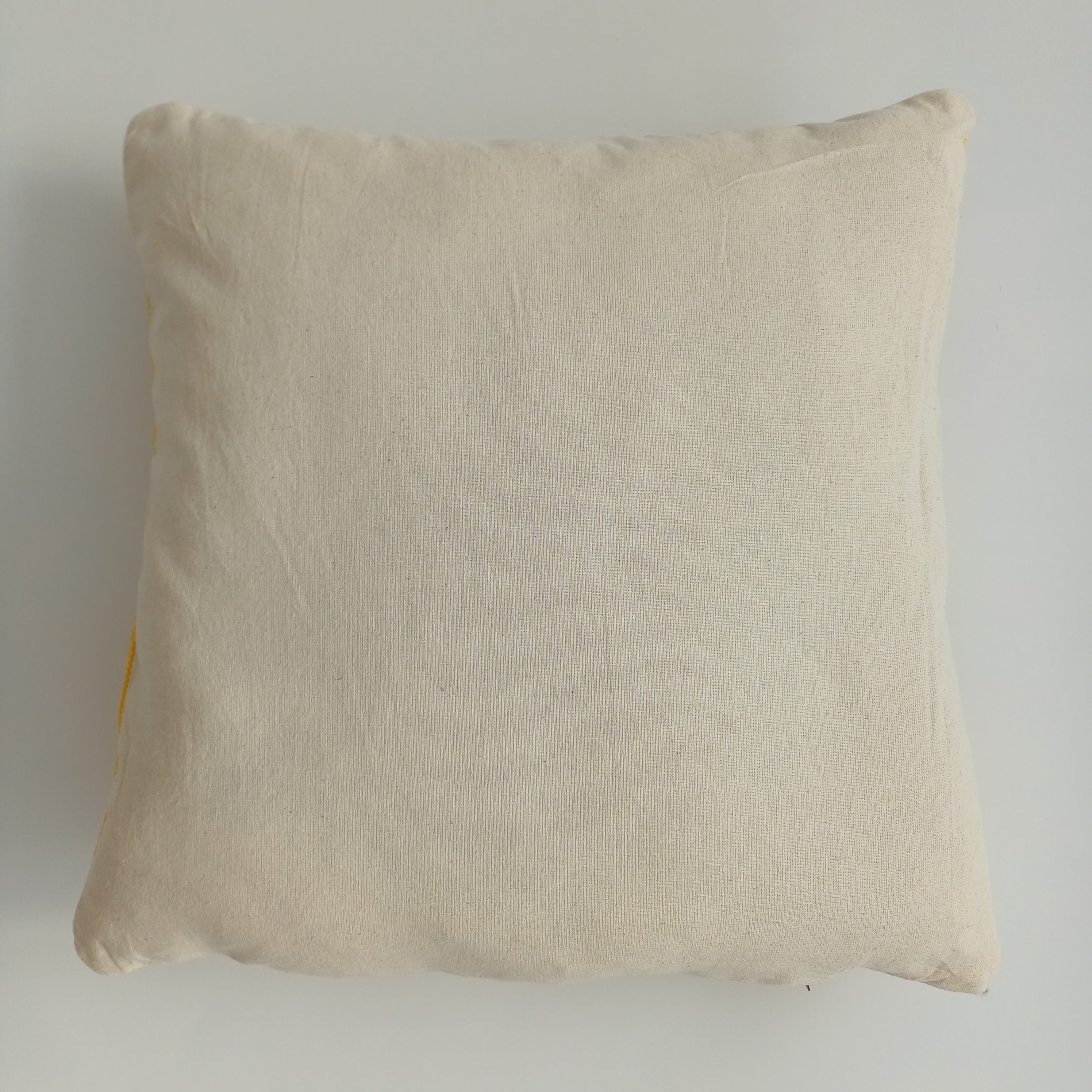 Moroccan Handmade Yellow Cactus Silk Cushion Cover 16''x16'' / 40x40 CM