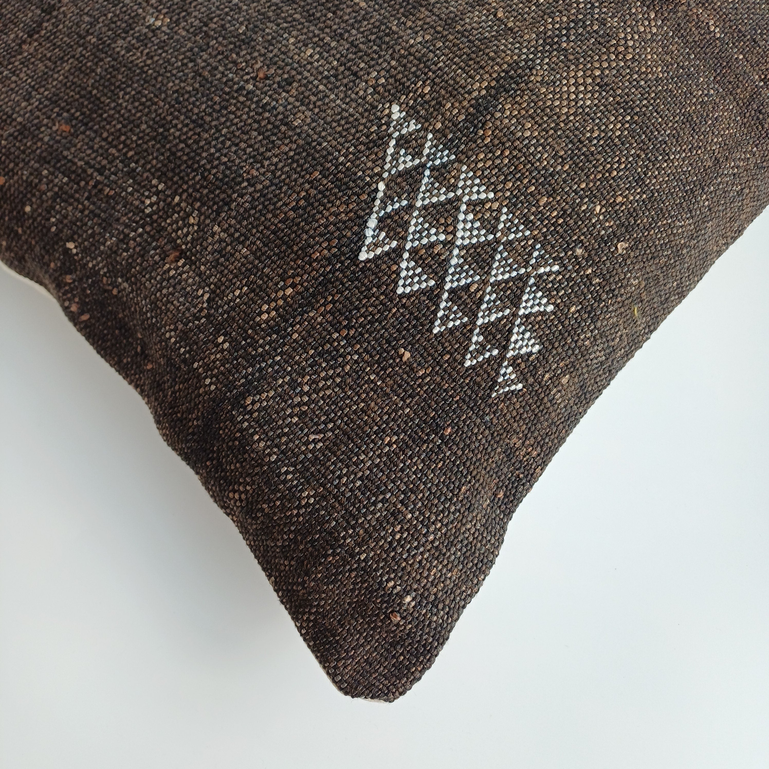 Moroccan Handmade Brown Cactus Silk Cushion Cover 16''x16'' / 40x40 CM