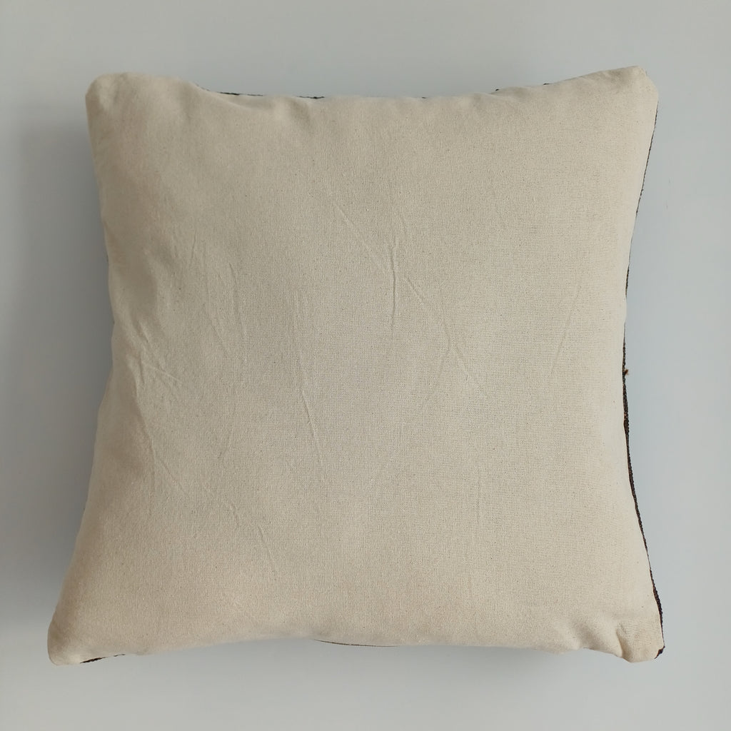 Moroccan Handmade Brown Cactus Silk Cushion Cover 16''x16'' / 40x40 CM