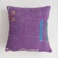 Moroccan Handmade Purple Cactus Silk Cushion Cover 16''x16'' / 40x37 CM