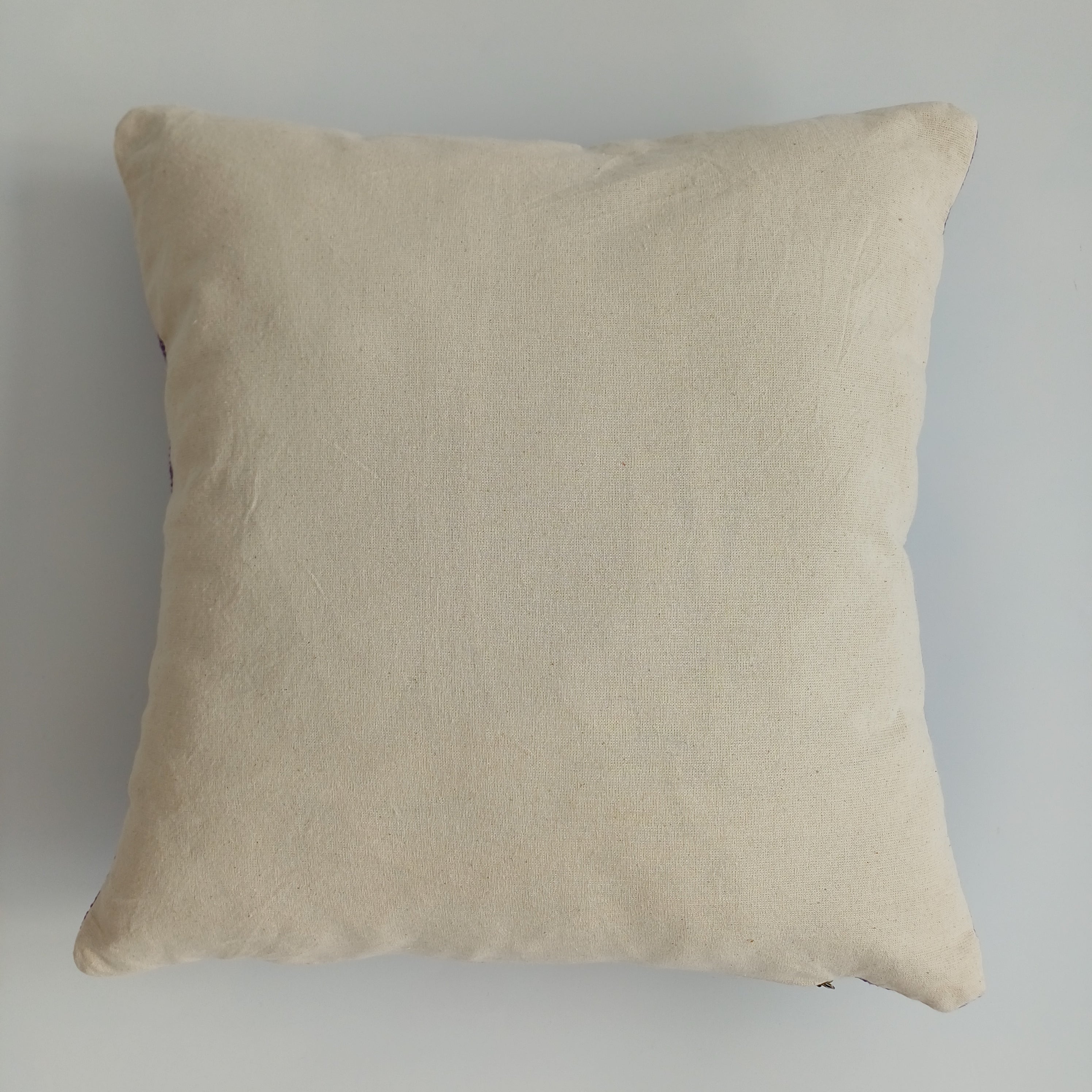 Moroccan Handmade Purple Cactus Silk Cushion Cover 16''x16'' / 40x37 CM