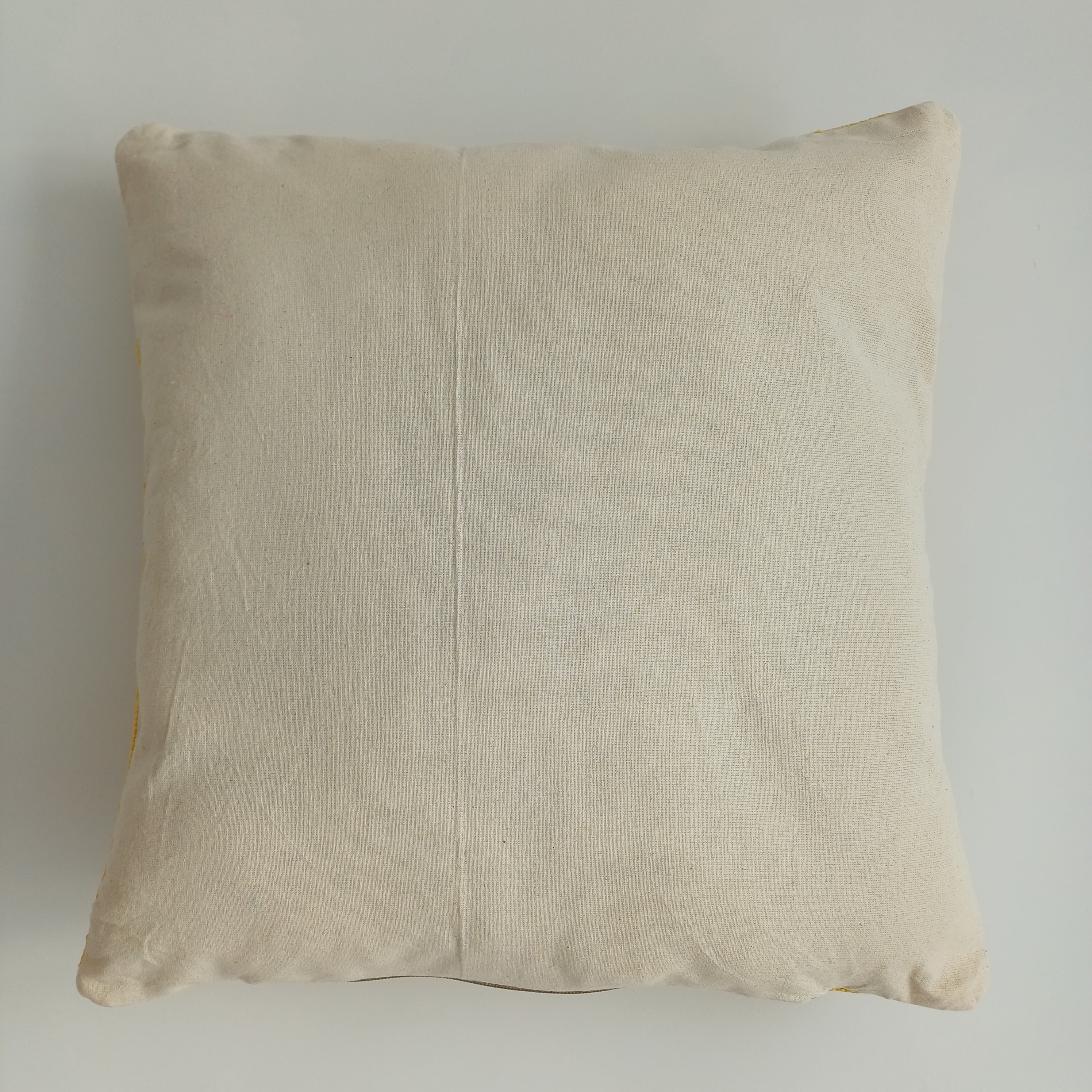 Moroccan Handmade Yellow Cactus Silk Cushion Cover 16''x16'' / 40x40 CM