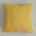 Moroccan Handmade Yellow Cactus Silk Cushion Cover 16''x16'' / 40x40 CM