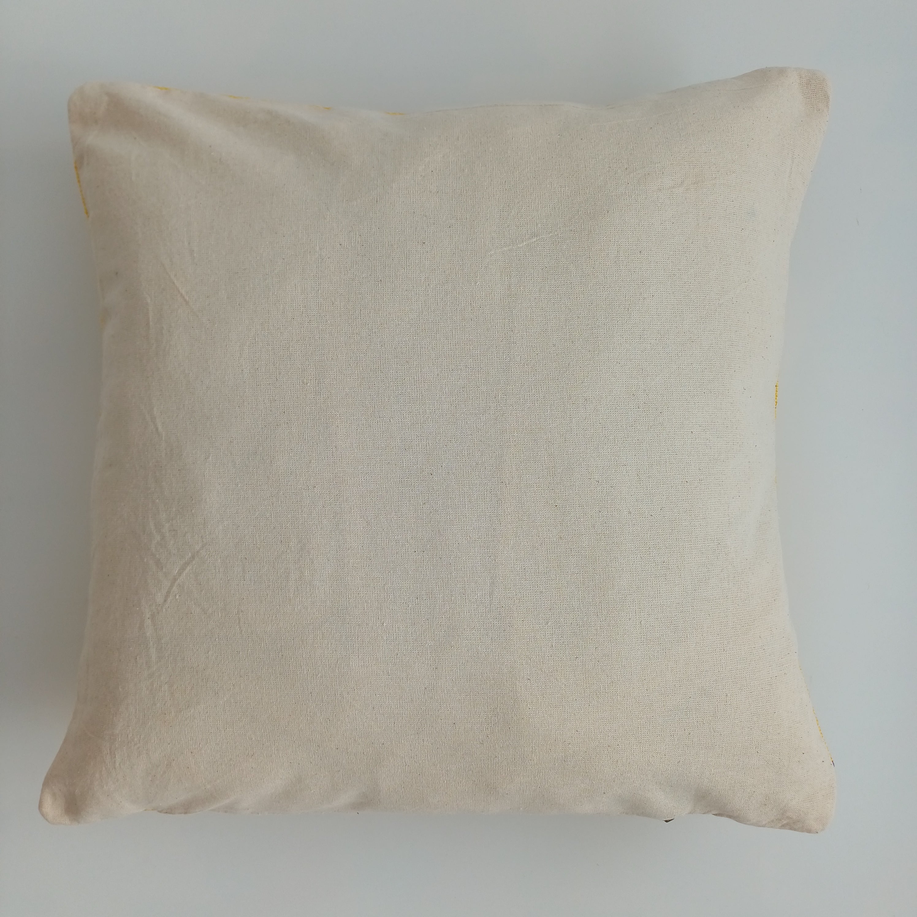 Moroccan Handmade Yellow Cactus Silk Cushion Cover 16''x16'' / 40x40 CM