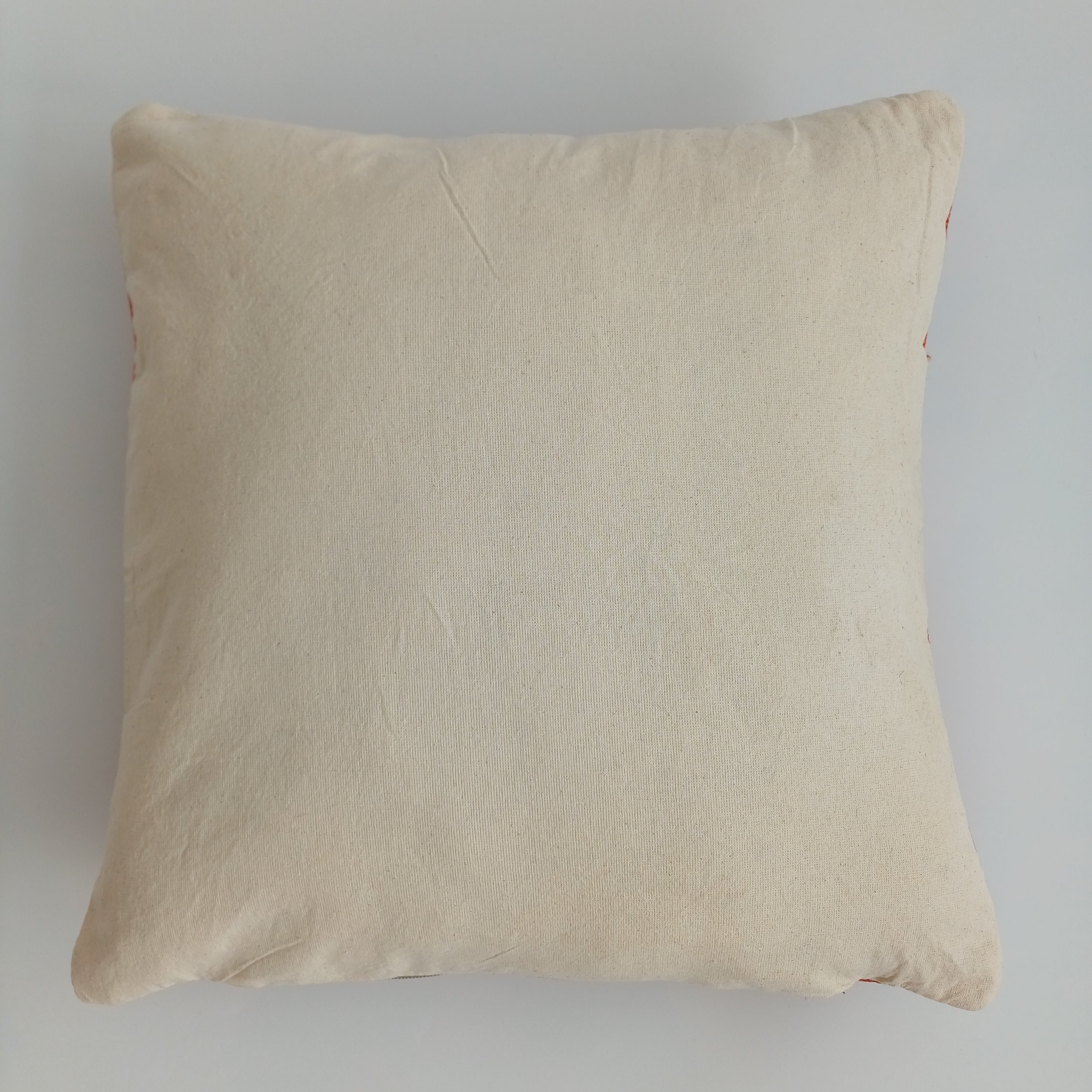 Moroccan Handmade Red Orange Cactus Silk Cushion Cover 16''x16'' / 40x40 CM