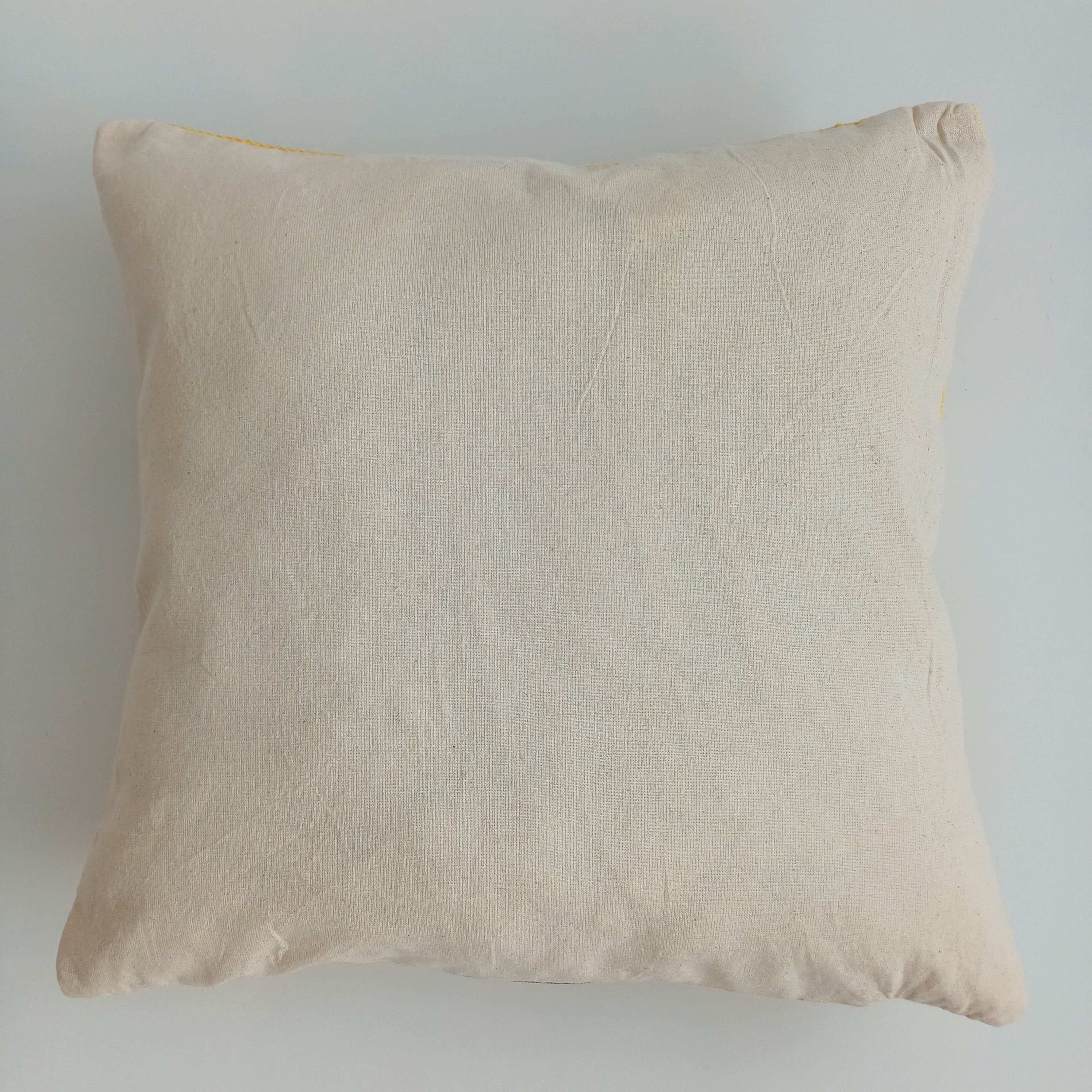 Moroccan Handmade Yellow Cactus Silk Cushion Cover 16''x16'' / 40x40 CM