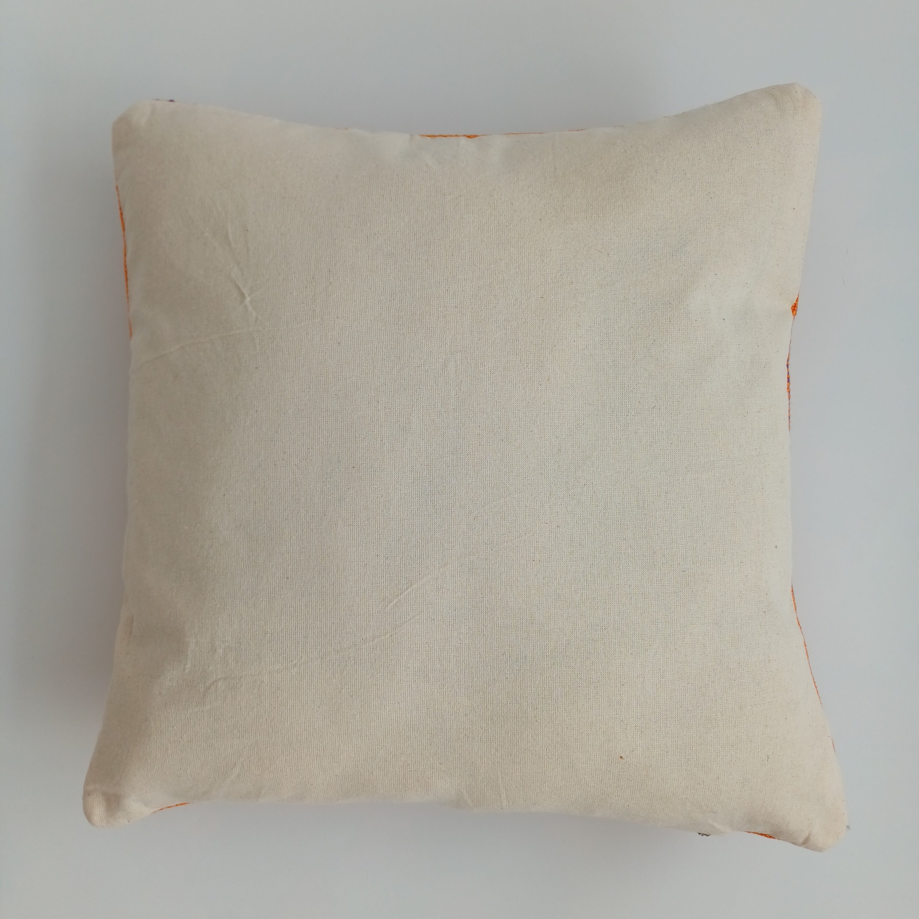 Moroccan Handmade Orange Cactus Silk Cushion Cover 16''x16'' / 40x40 CM