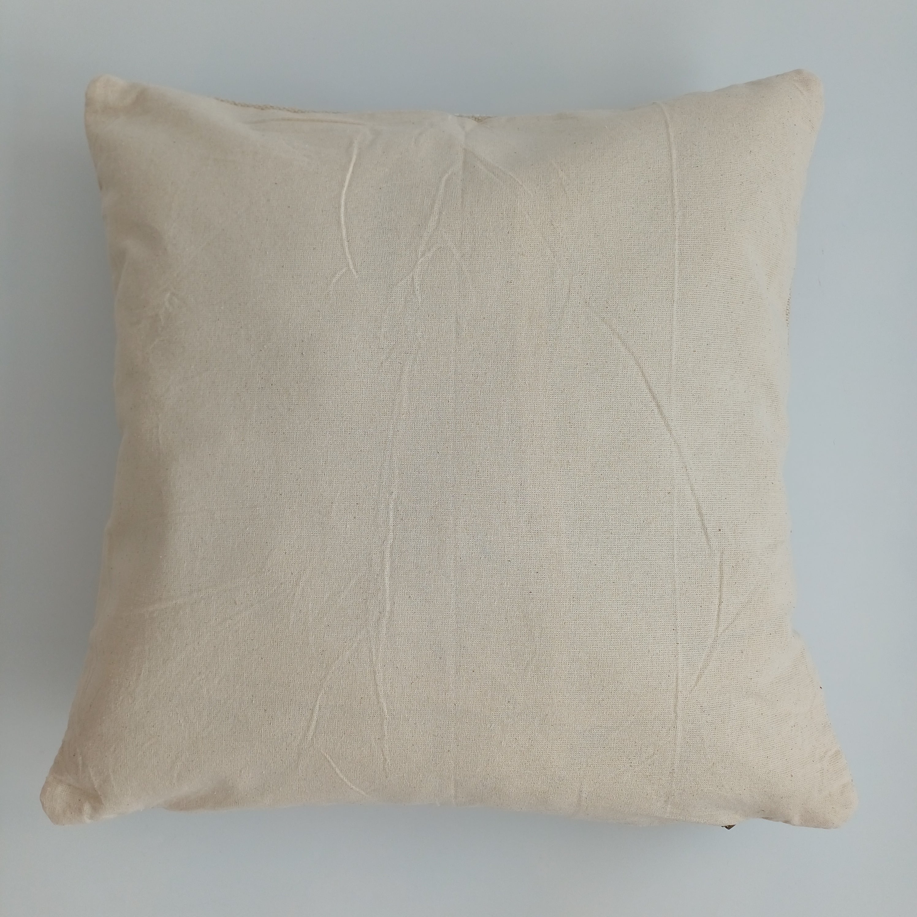 Moroccan Handmade Oatmeal Cactus Silk Cushion Cover 16''x16'' / 40x40 CM