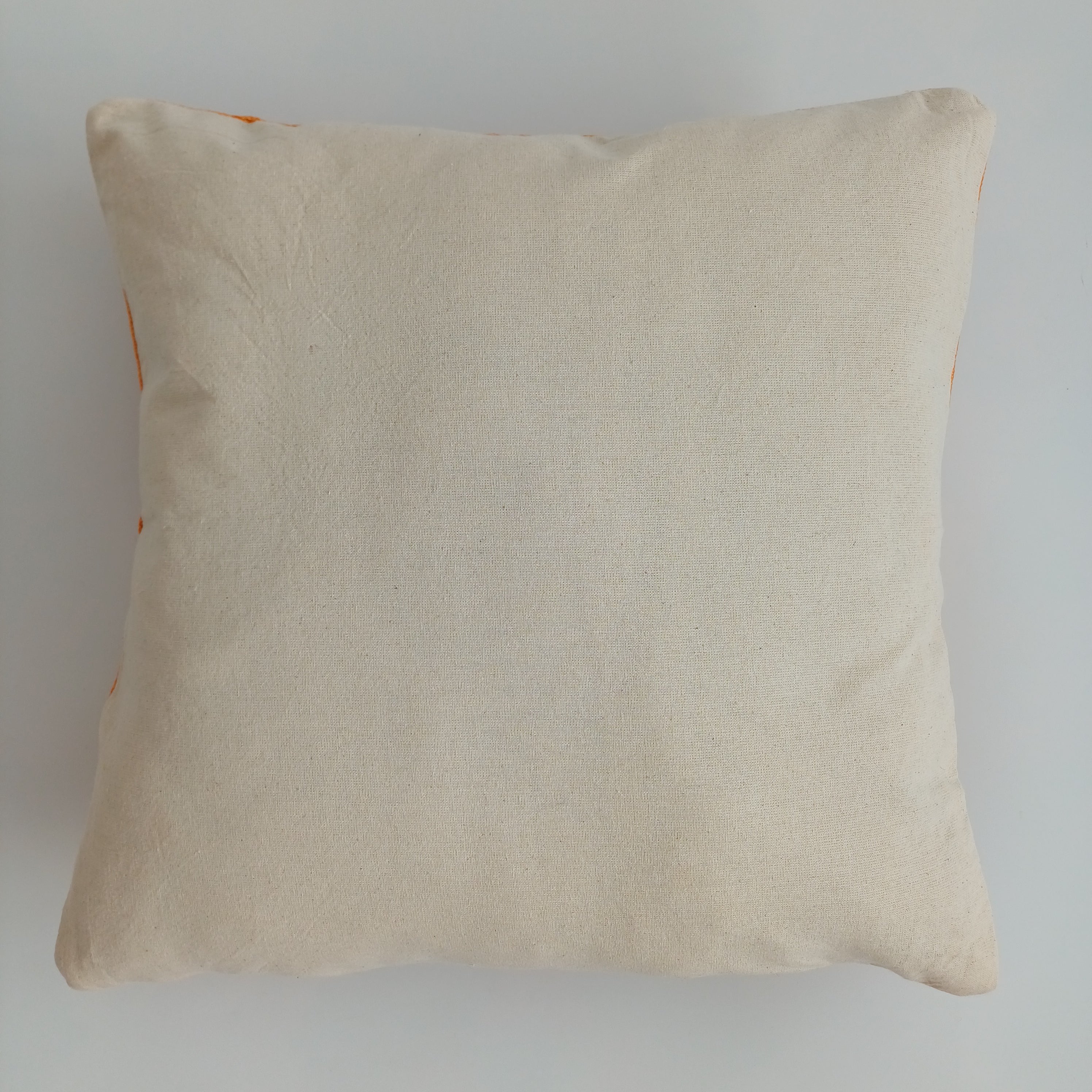 Moroccan Handmade Orange Cactus Silk Cushion Cover 16''x16'' / 40x40 CM