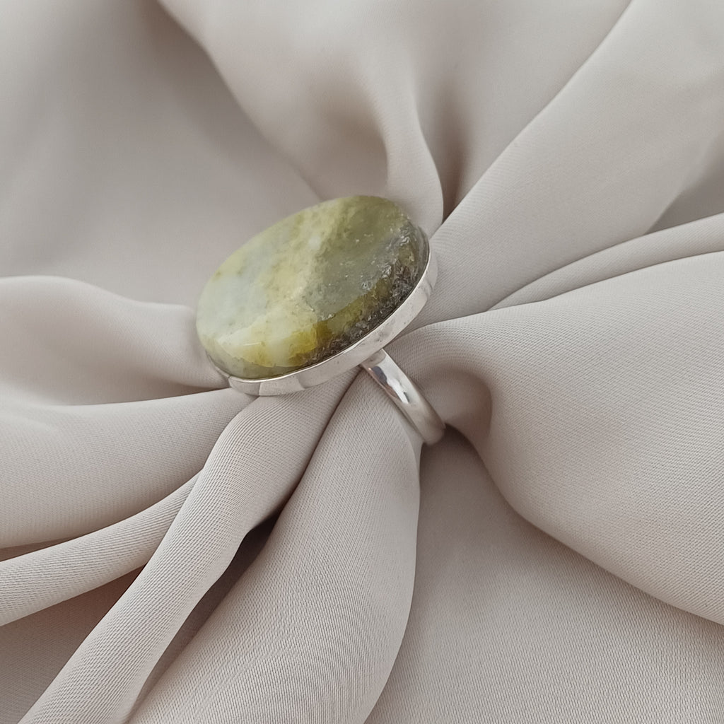 Handmade Serpentine Vintage Style Boho Gemstone Ring
