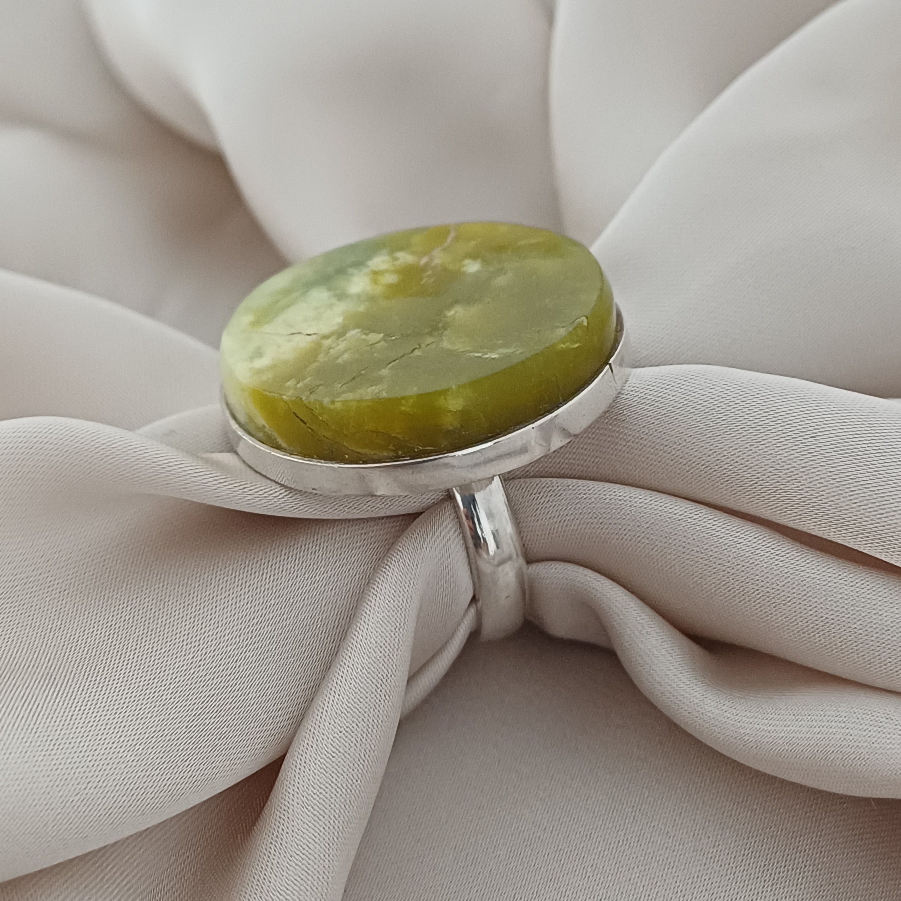 Handmade Serpentine Vintage Style Boho Gemstone Ring