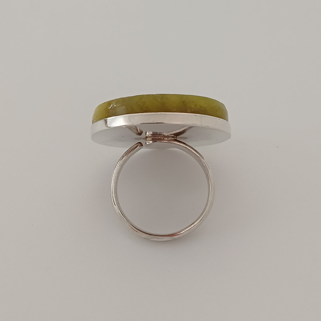 Handmade Serpentine Vintage Style Boho Gemstone Ring