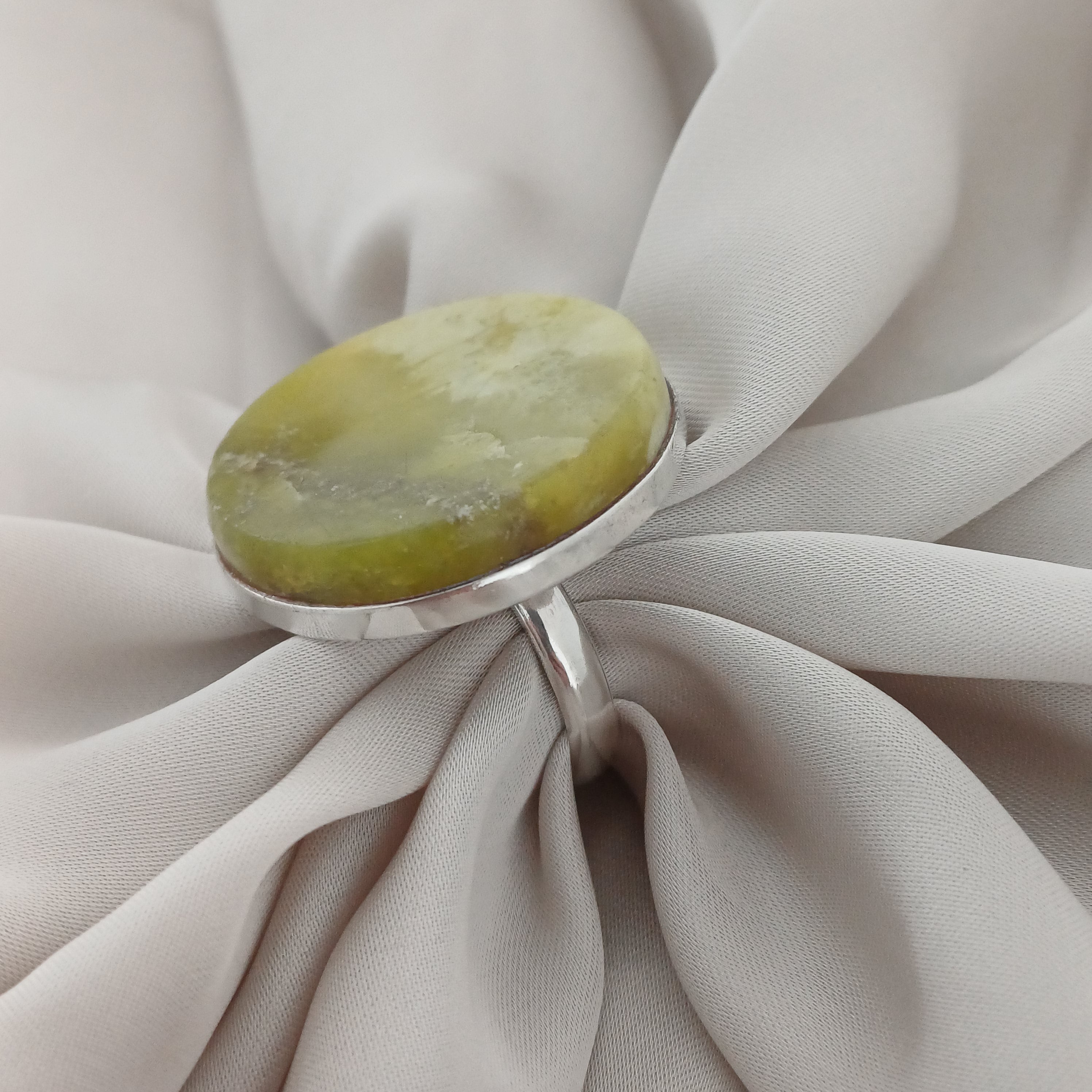 Handmade Serpentine Vintage Style Boho Gemstone Ring