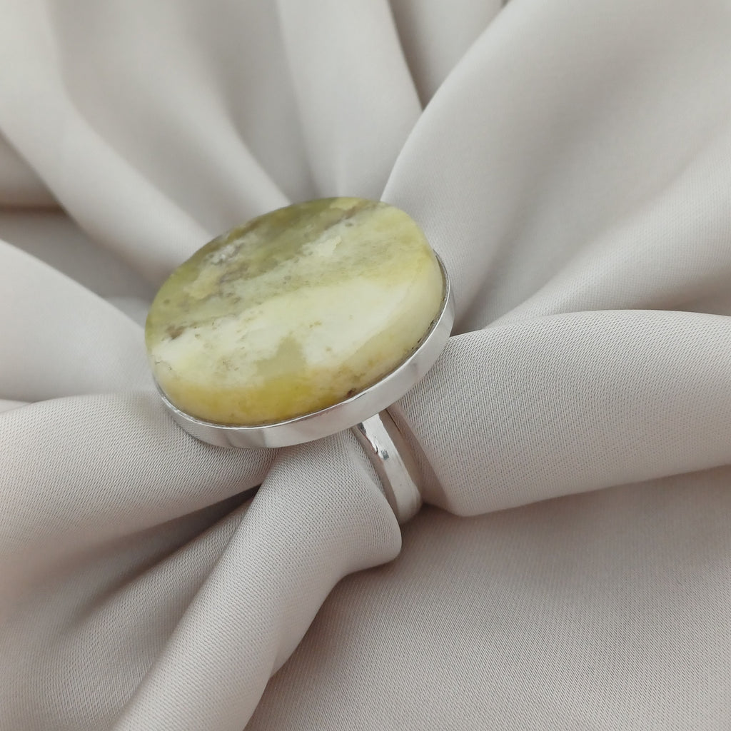 Handmade Serpentine Vintage Style Boho Gemstone Ring