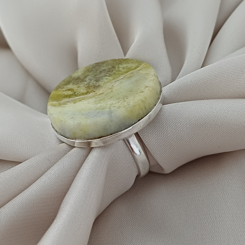 Handmade Serpentine Vintage Style Boho Gemstone Ring
