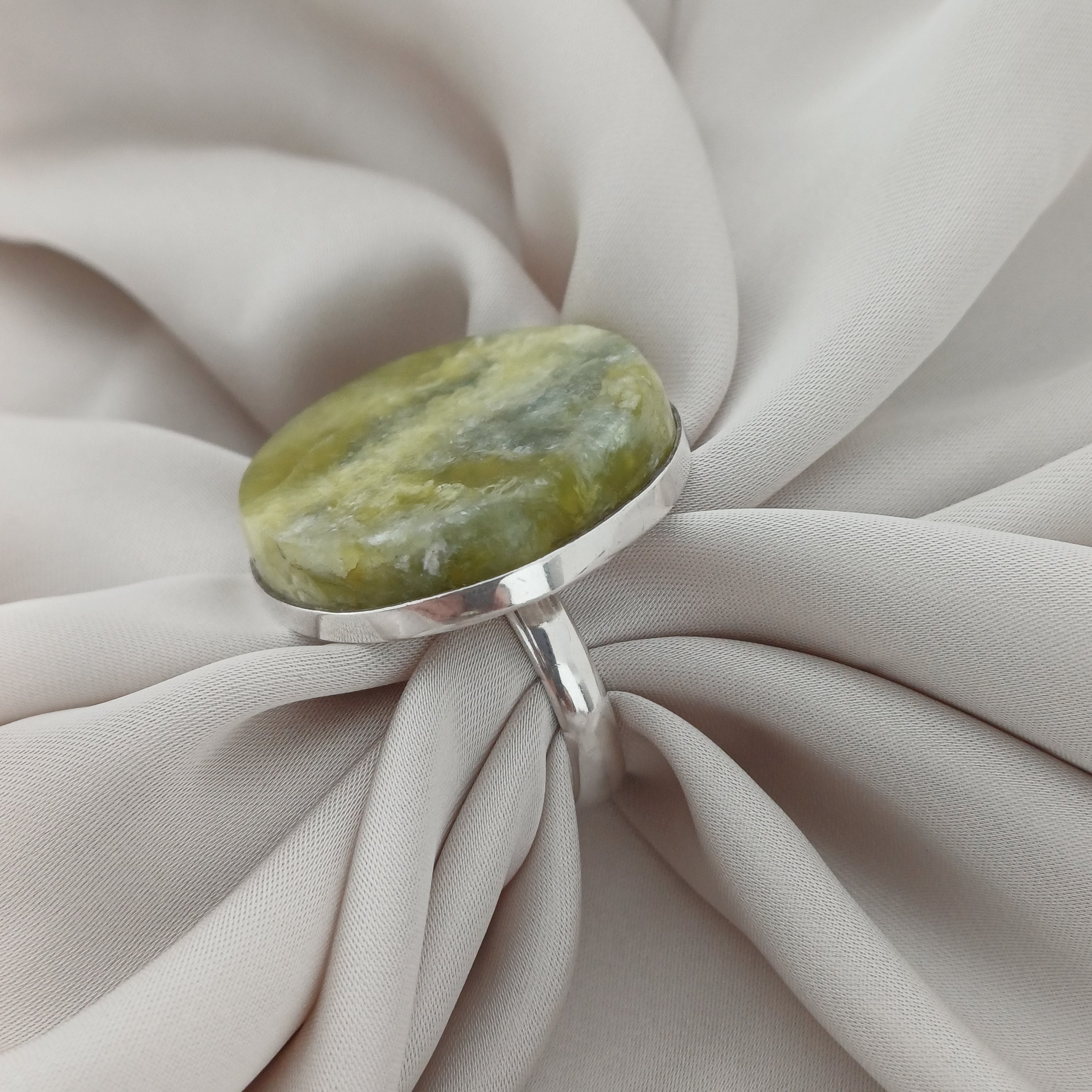 Handmade Serpentine Vintage Style Boho Gemstone Ring