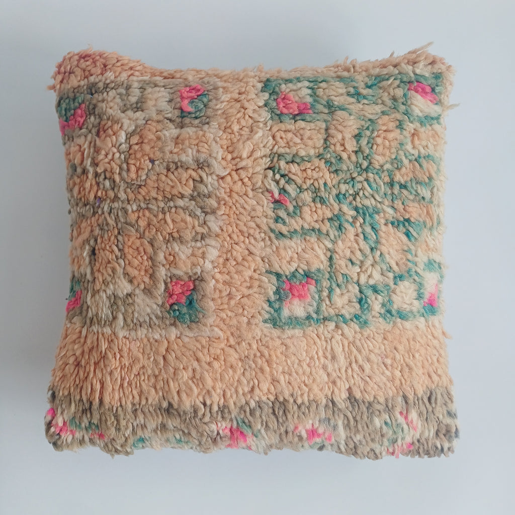 Moroccan Vintage Wool Multicoloured Cushion Cover 16''x16'' / 43x43 CM