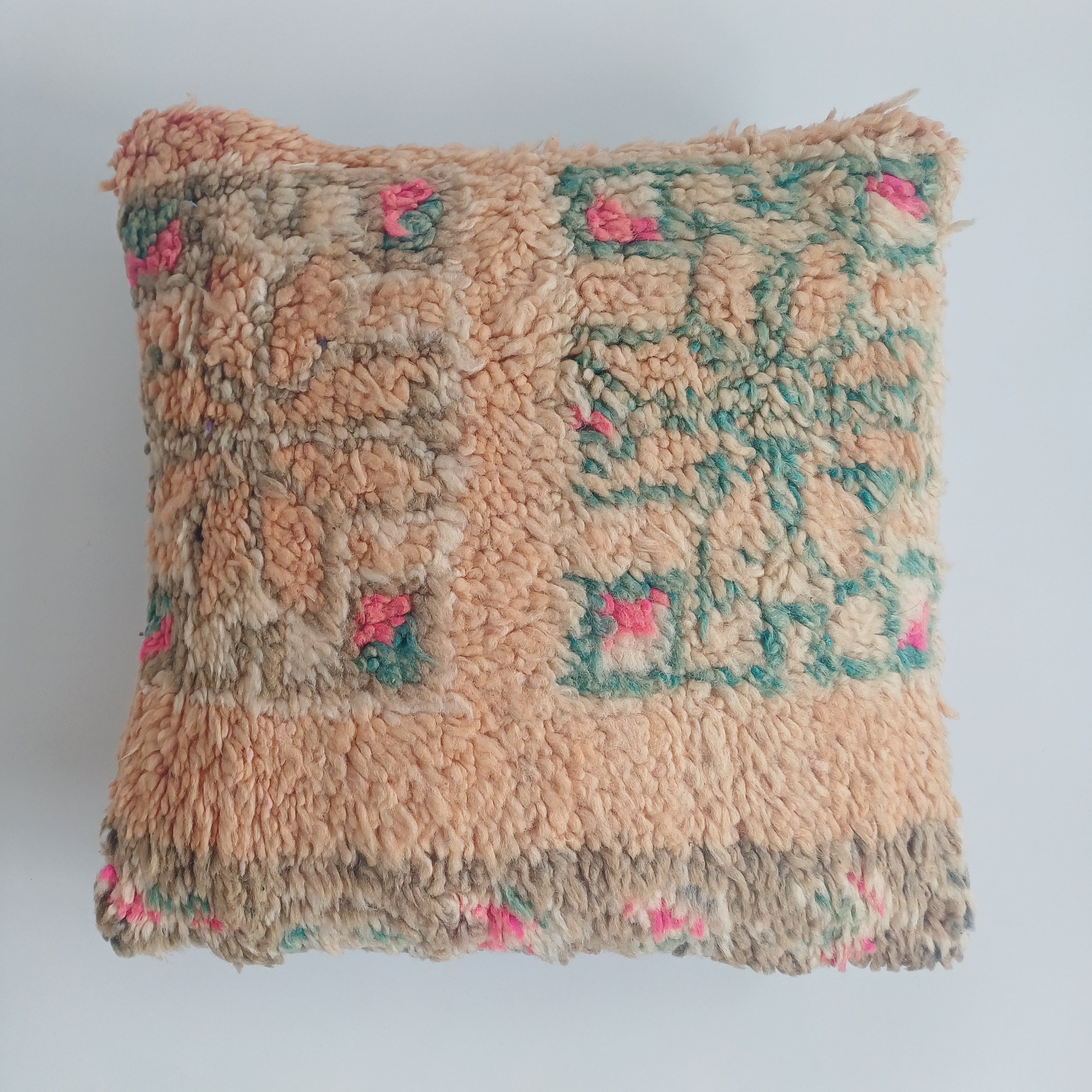 Moroccan Vintage Wool Multicoloured Cushion Cover 16''x16'' / 43x43 CM