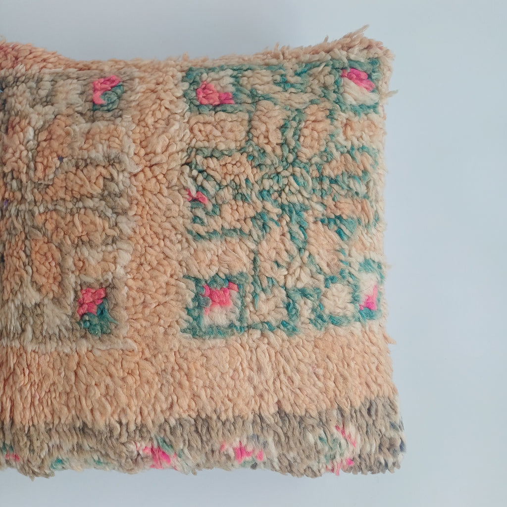 Moroccan Vintage Wool Multicoloured Cushion Cover 16''x16'' / 43x43 CM