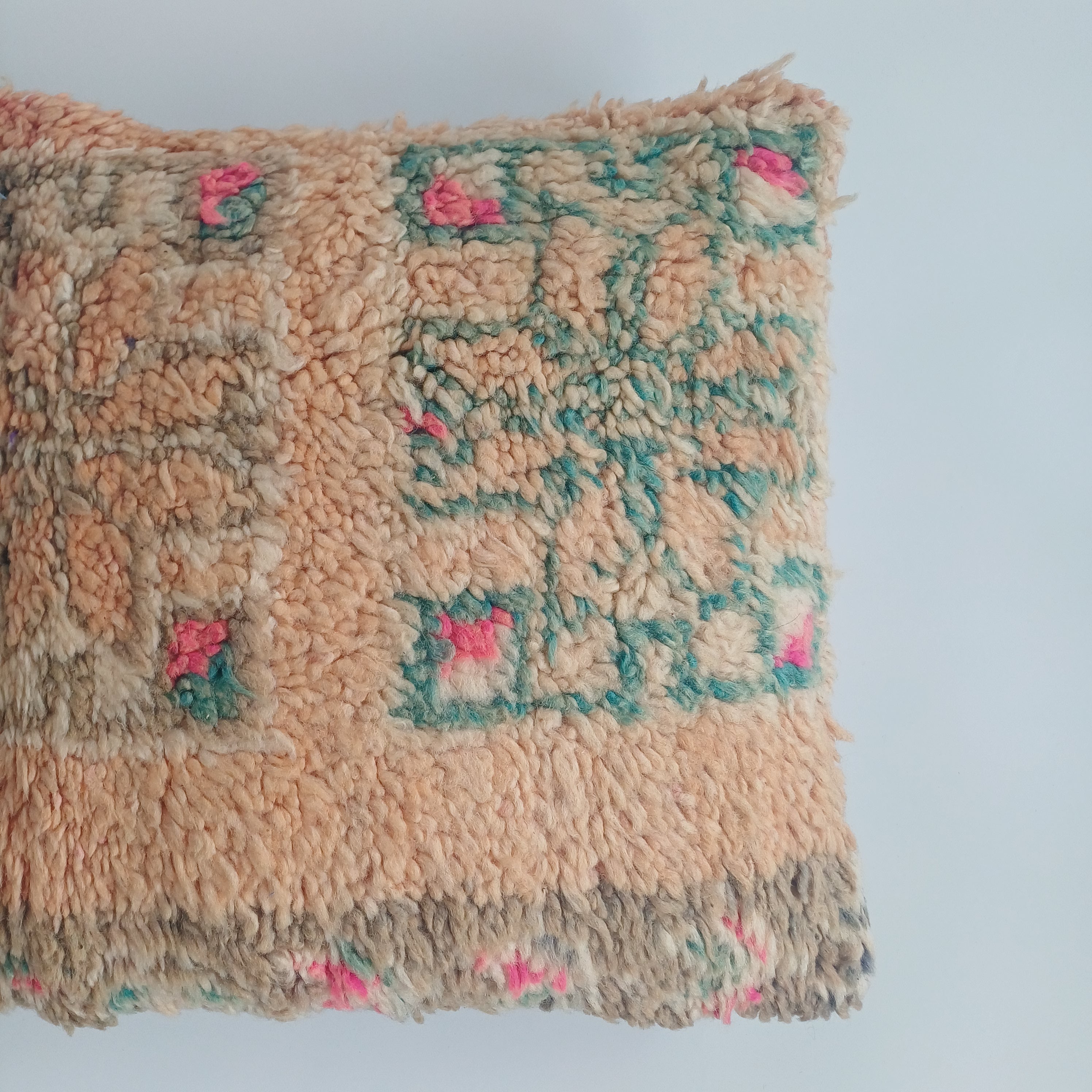 Moroccan Vintage Wool Multicoloured Cushion Cover 16''x16'' / 43x43 CM