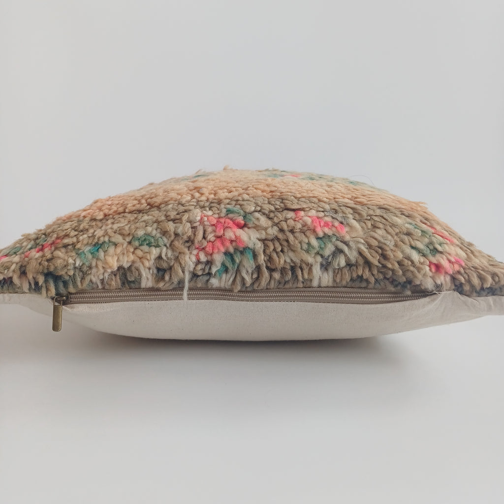 Moroccan Vintage Wool Multicoloured Cushion Cover 16''x16'' / 43x43 CM