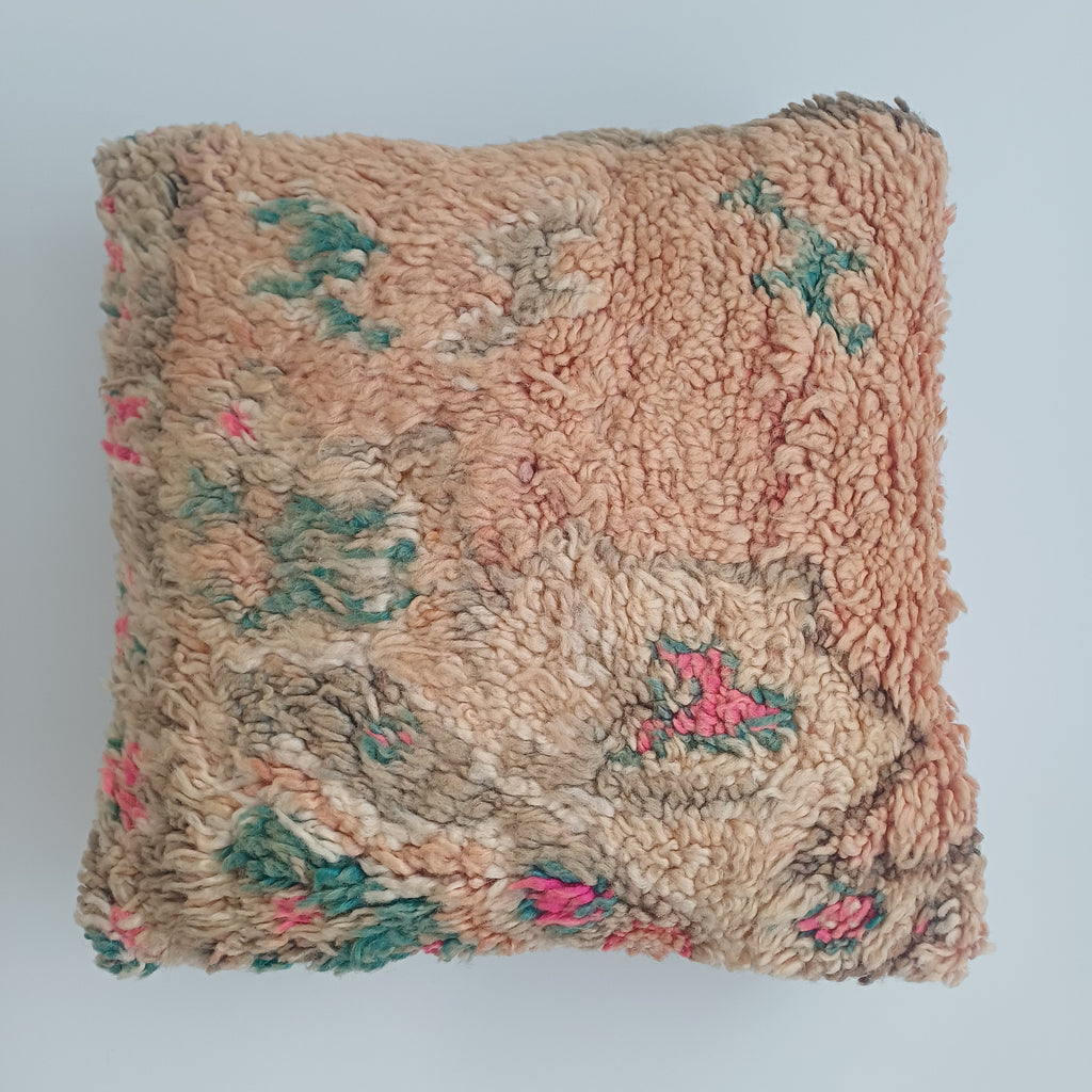 Moroccan Vintage Wool Multicoloured Cushion Cover 16''x16'' / 43x43 CM