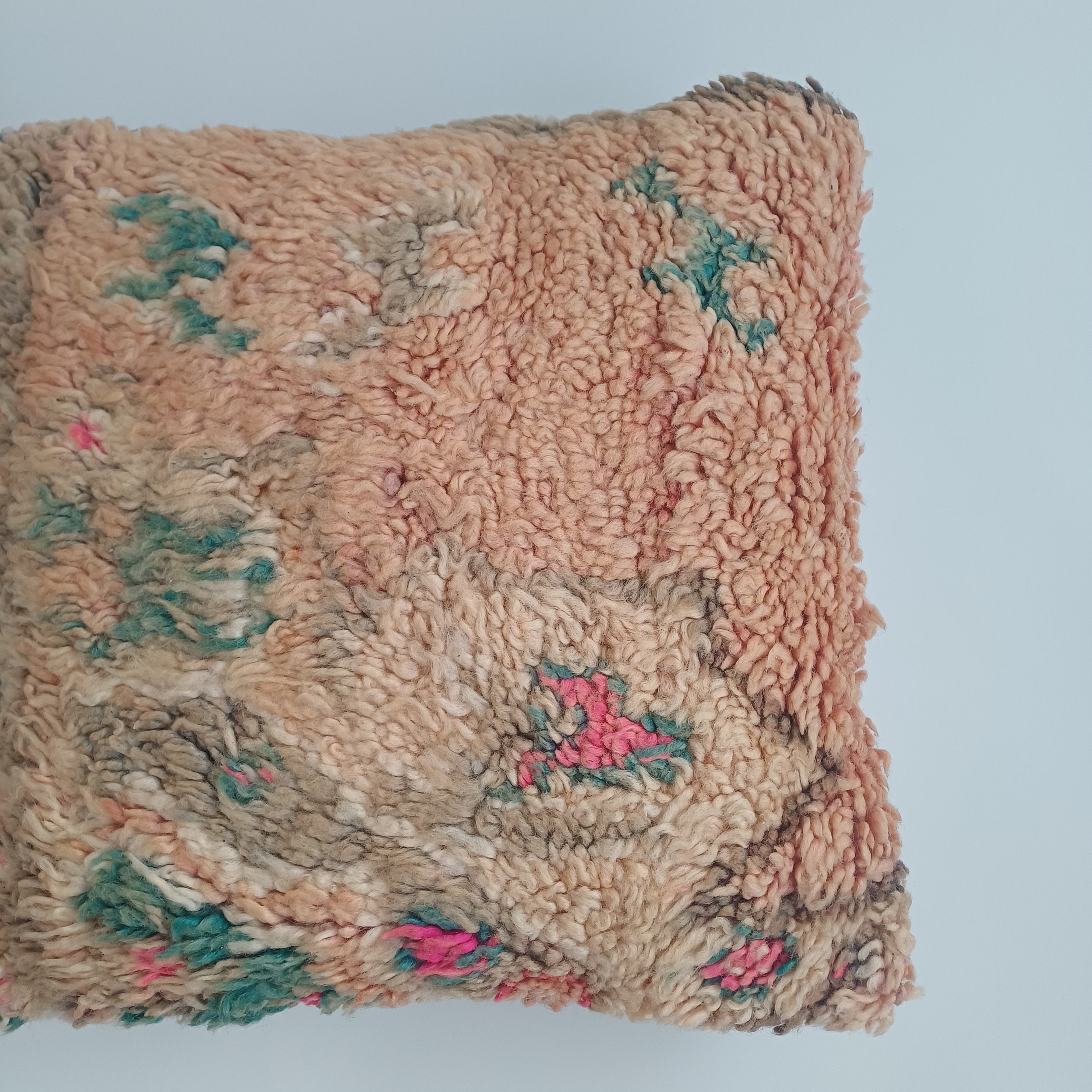 Moroccan Vintage Wool Multicoloured Cushion Cover 16''x16'' / 43x43 CM