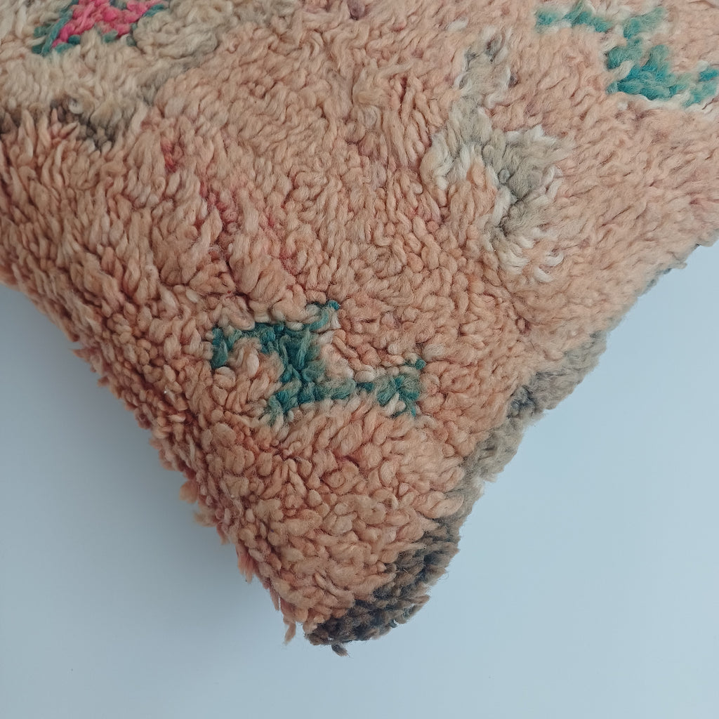 Moroccan Vintage Wool Multicoloured Cushion Cover 16''x16'' / 43x43 CM