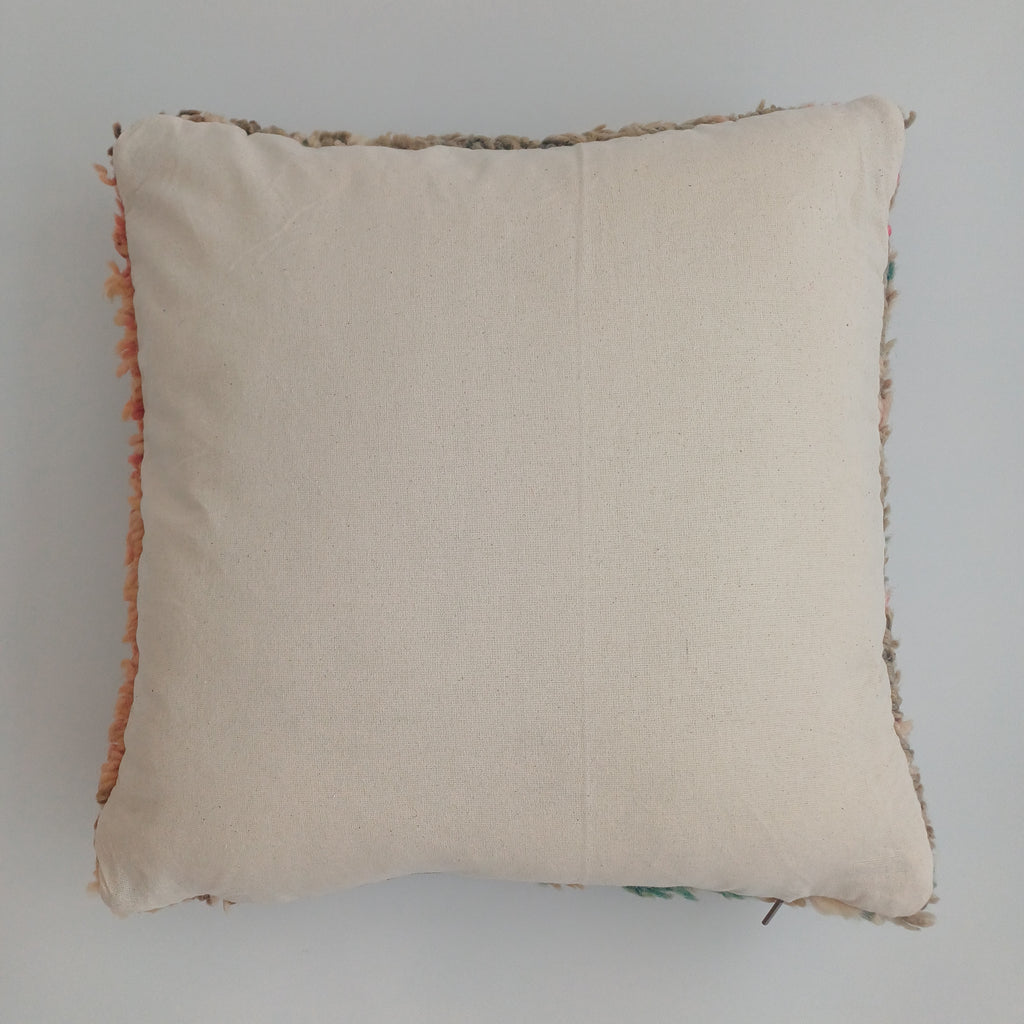 Moroccan Vintage Wool Multicoloured Cushion Cover 16''x16'' / 43x43 CM