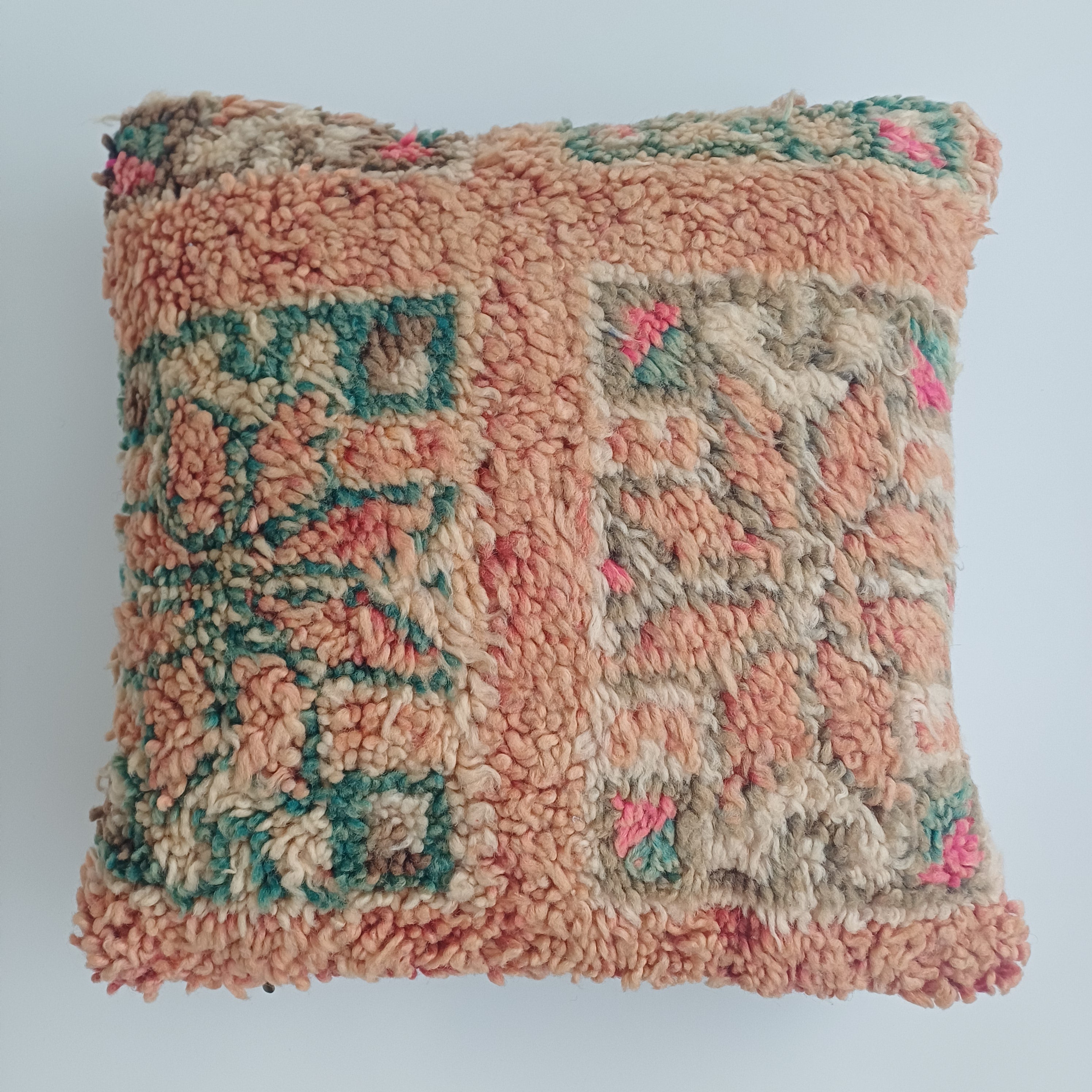 Moroccan Vintage Wool Multicoloured Cushion Cover 16''x16'' / 43x43 CM