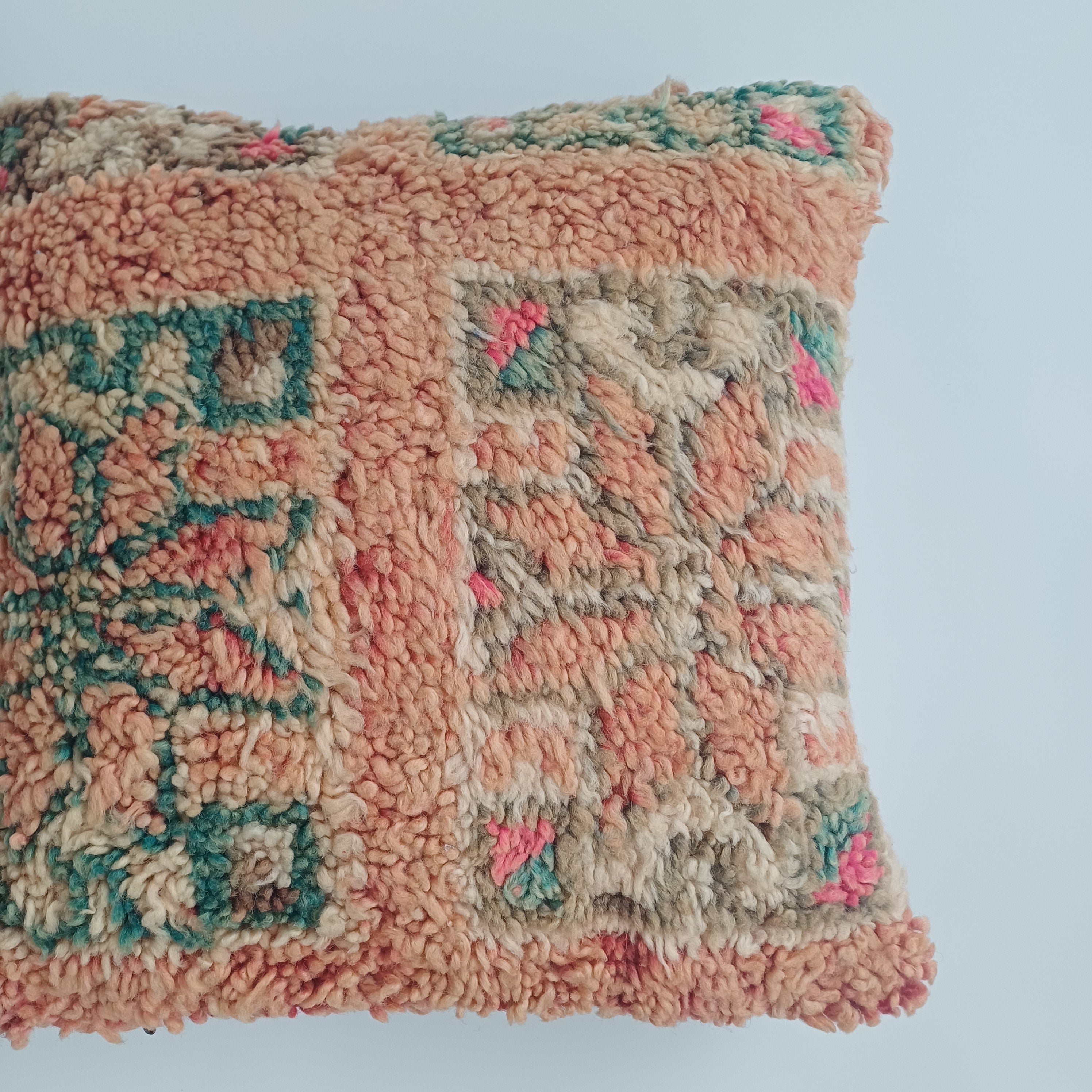 Moroccan Vintage Wool Multicoloured Cushion Cover 16''x16'' / 43x43 CM
