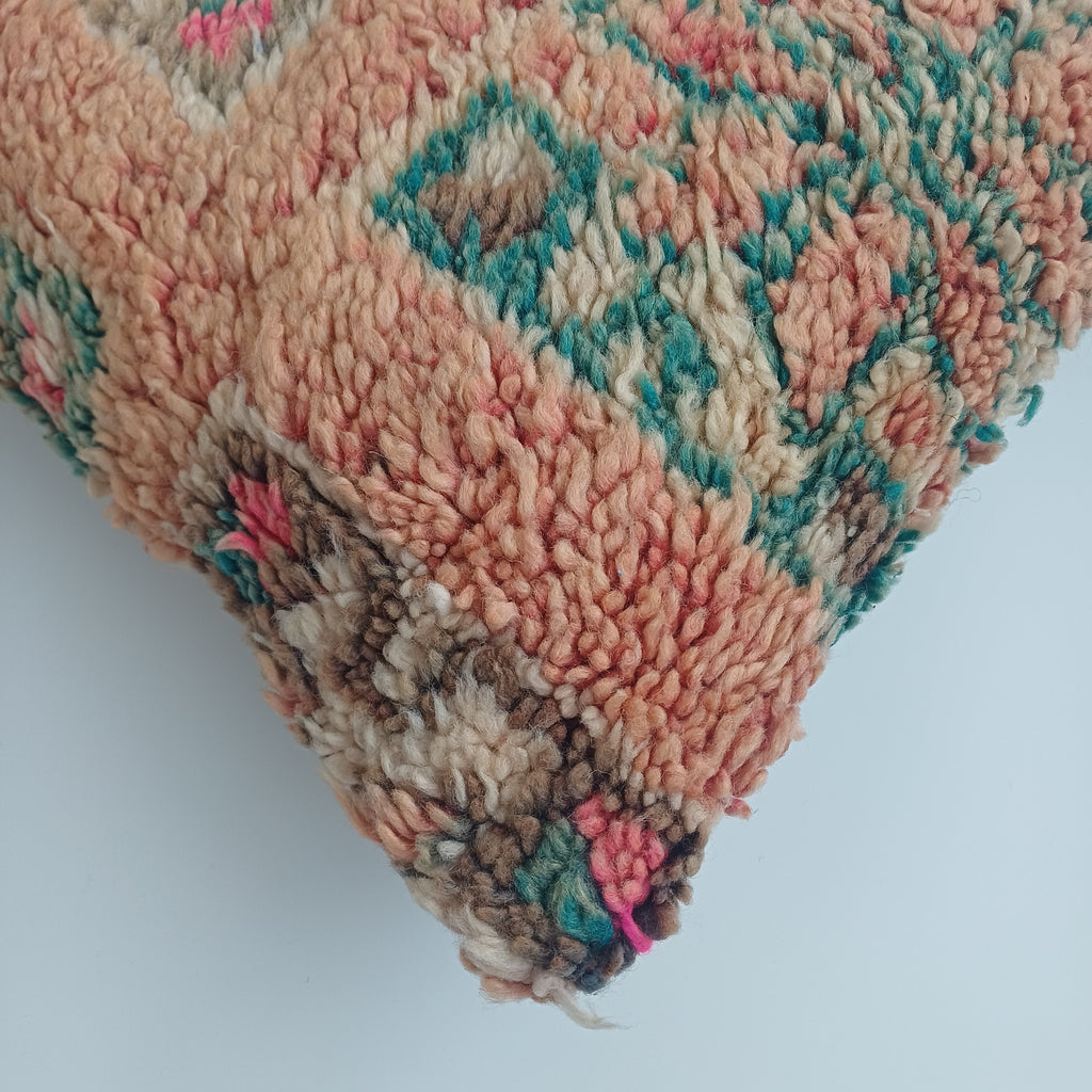 Moroccan Vintage Wool Multicoloured Cushion Cover 16''x16'' / 43x43 CM
