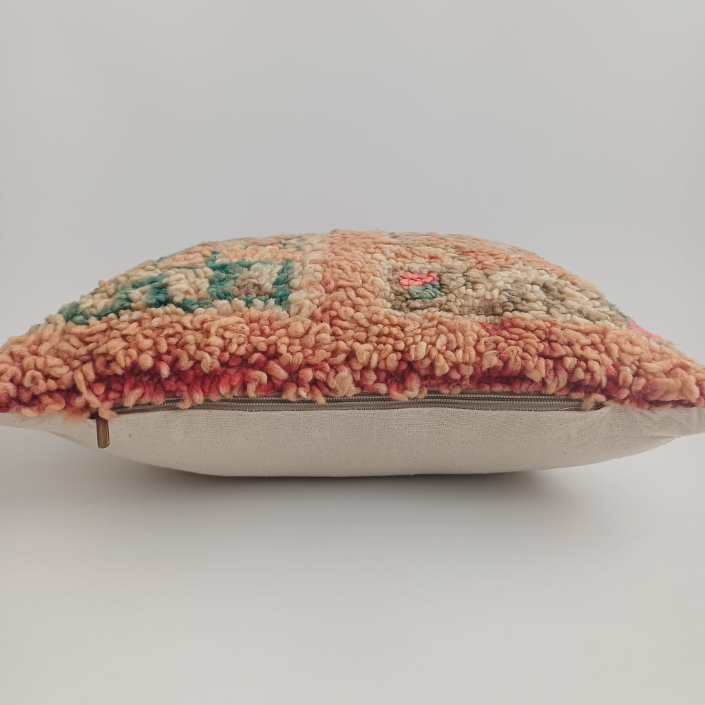 Moroccan Vintage Wool Multicoloured Cushion Cover 16''x16'' / 43x43 CM