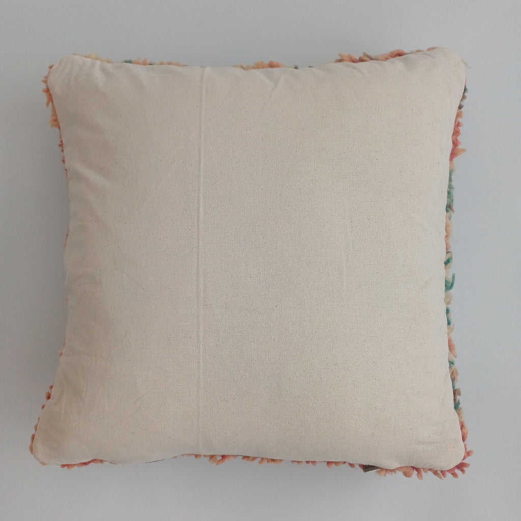 Moroccan Vintage Wool Multicoloured Cushion Cover 16''x16'' / 43x43 CM