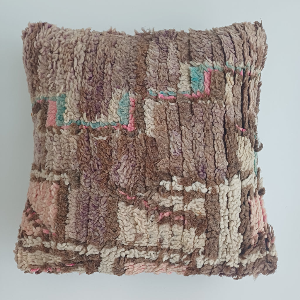 Moroccan Vintage Wool Multicoloured Cushion Cover 16''x16'' / 42x42 CM