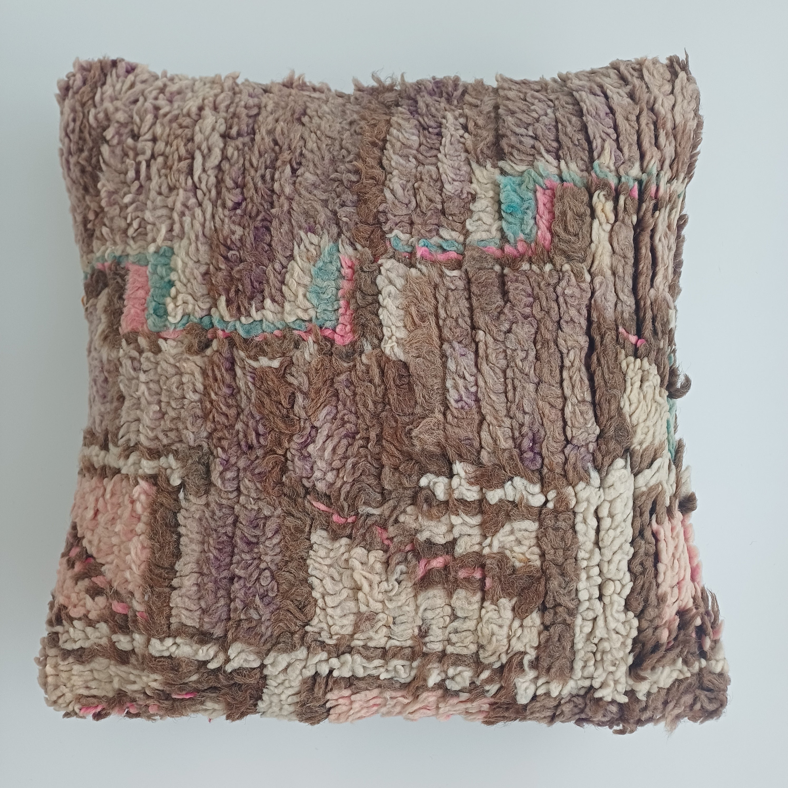 Moroccan Vintage Wool Multicoloured Cushion Cover 16''x16'' / 42x42 CM