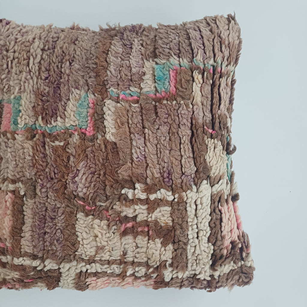 Moroccan Vintage Wool Multicoloured Cushion Cover 16''x16'' / 42x42 CM
