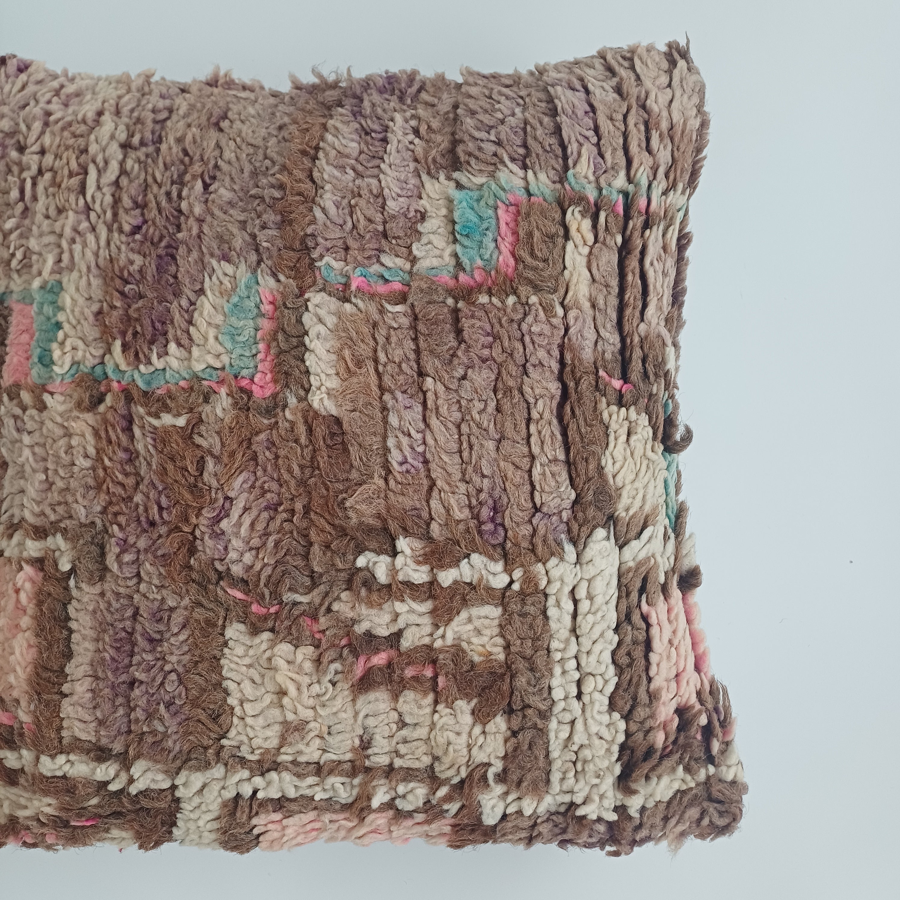 Moroccan Vintage Wool Multicoloured Cushion Cover 16''x16'' / 42x42 CM