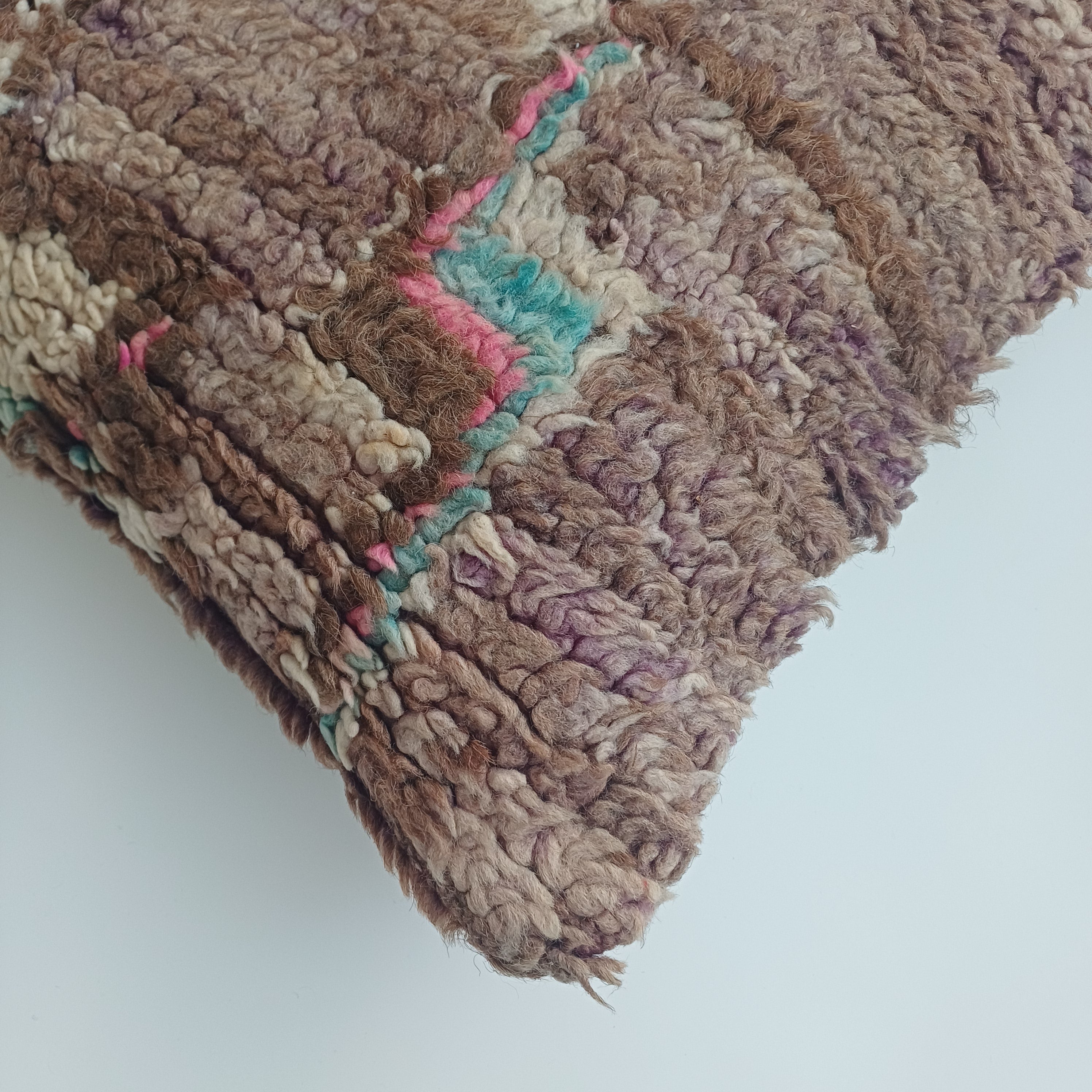 Moroccan Vintage Wool Multicoloured Cushion Cover 16''x16'' / 42x42 CM