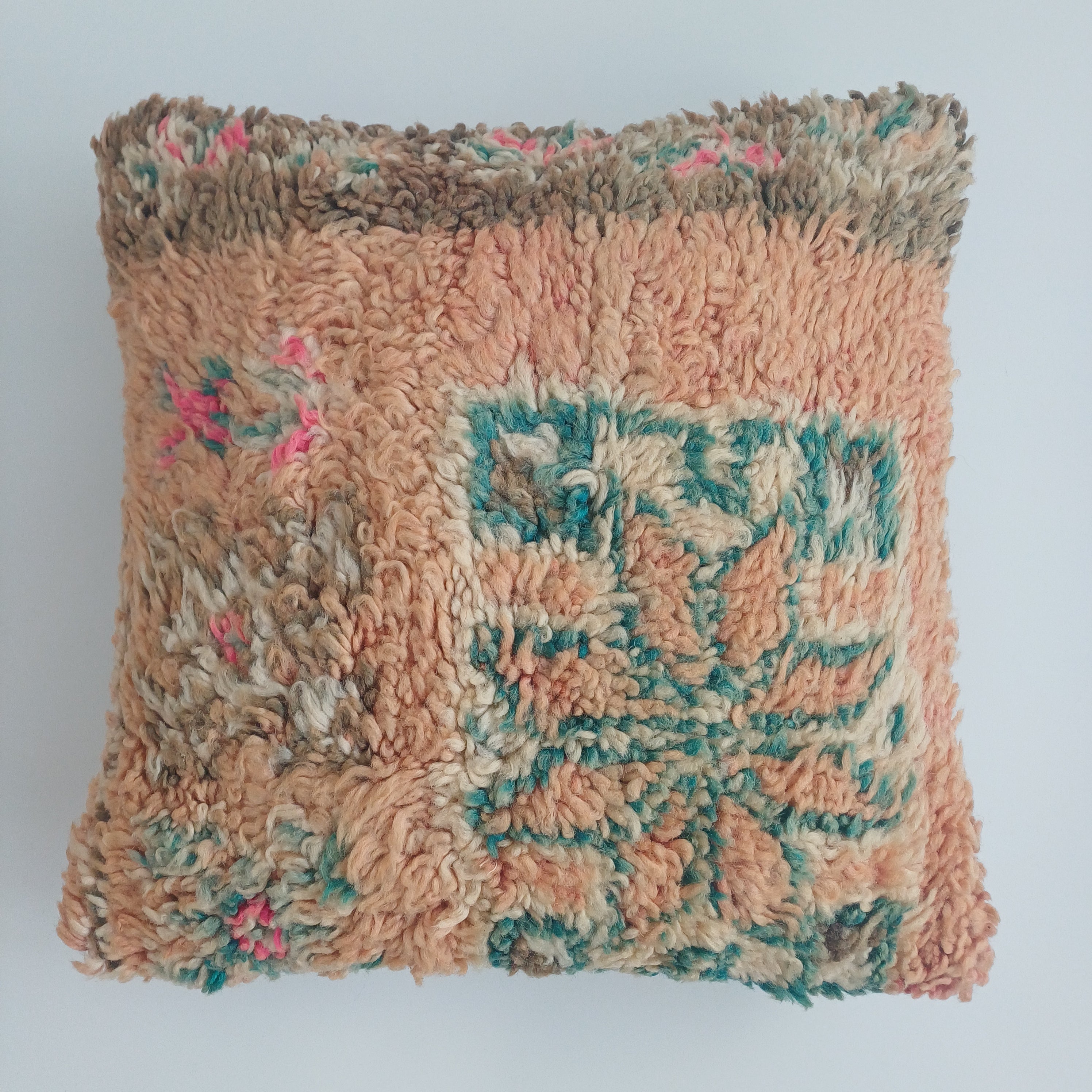 Moroccan Vintage Wool Multicoloured Cushion Cover 16''x16'' / 43x43 CM