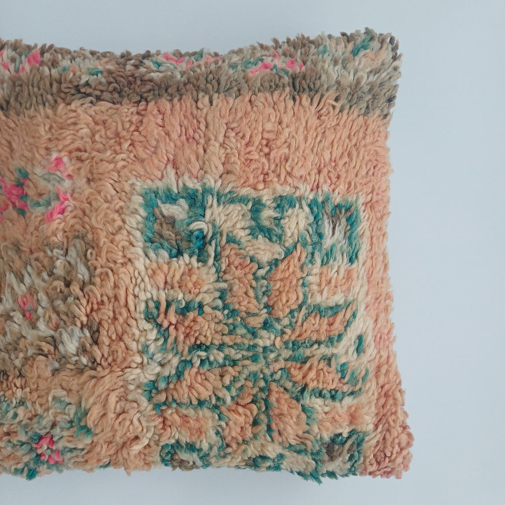 Moroccan Vintage Wool Multicoloured Cushion Cover 16''x16'' / 43x43 CM