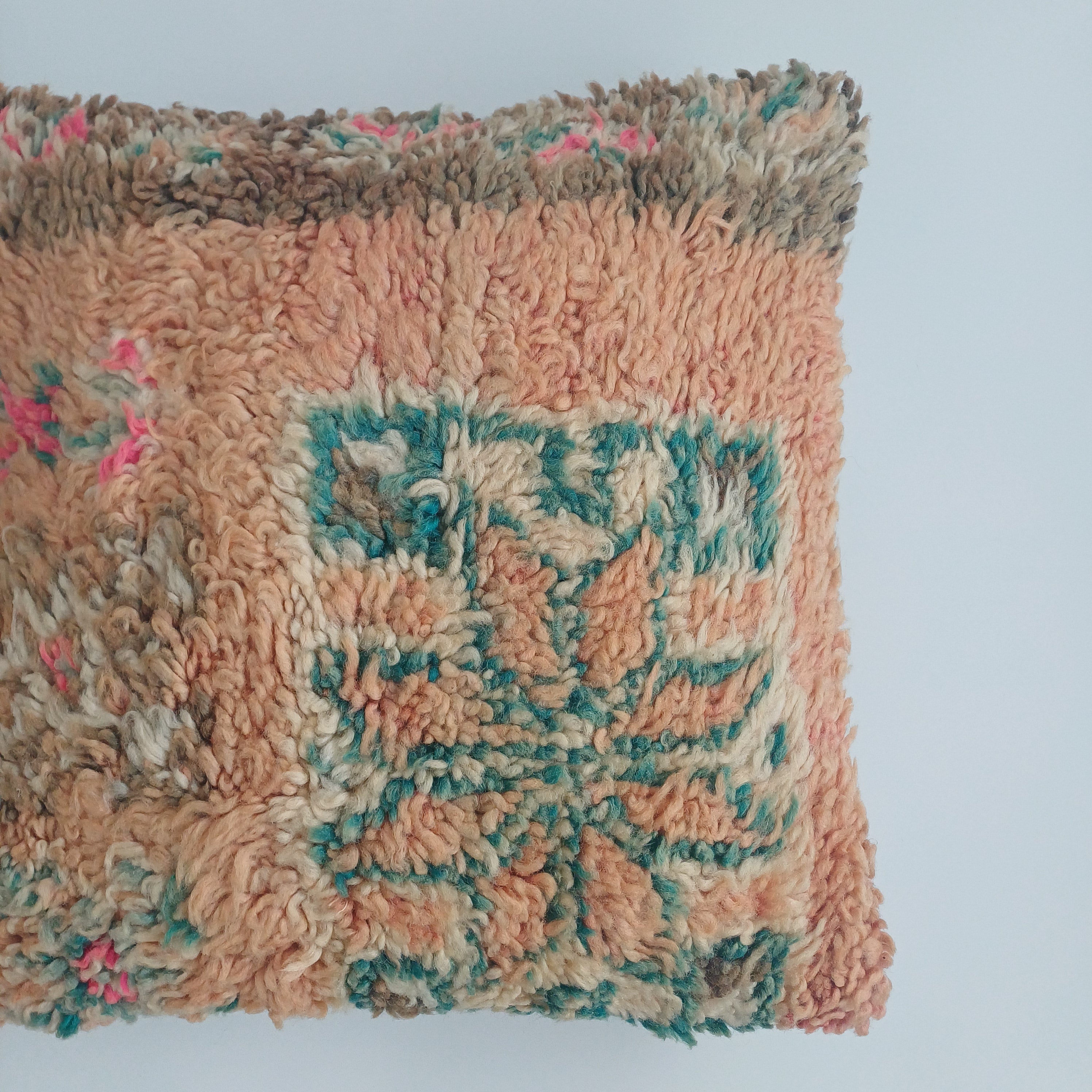 Moroccan Vintage Wool Multicoloured Cushion Cover 16''x16'' / 43x43 CM