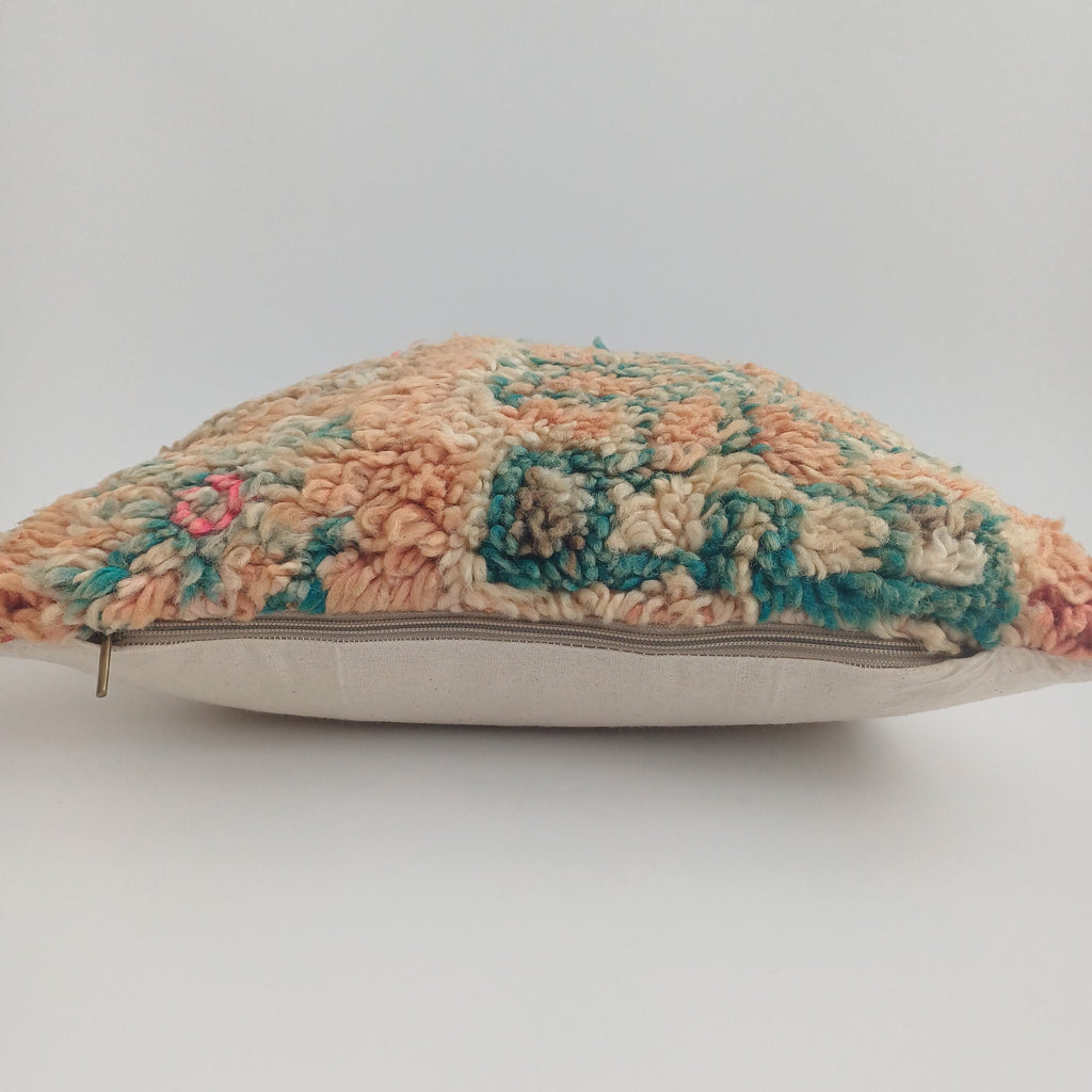 Moroccan Vintage Wool Multicoloured Cushion Cover 16''x16'' / 43x43 CM