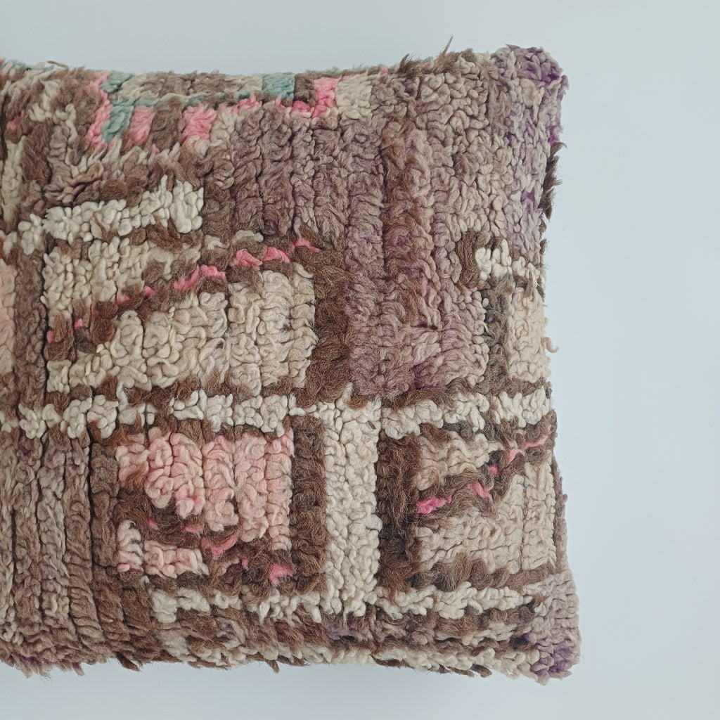 Moroccan Vintage Wool Multicoloured Cushion Cover 16''x16'' / 43x43 CM