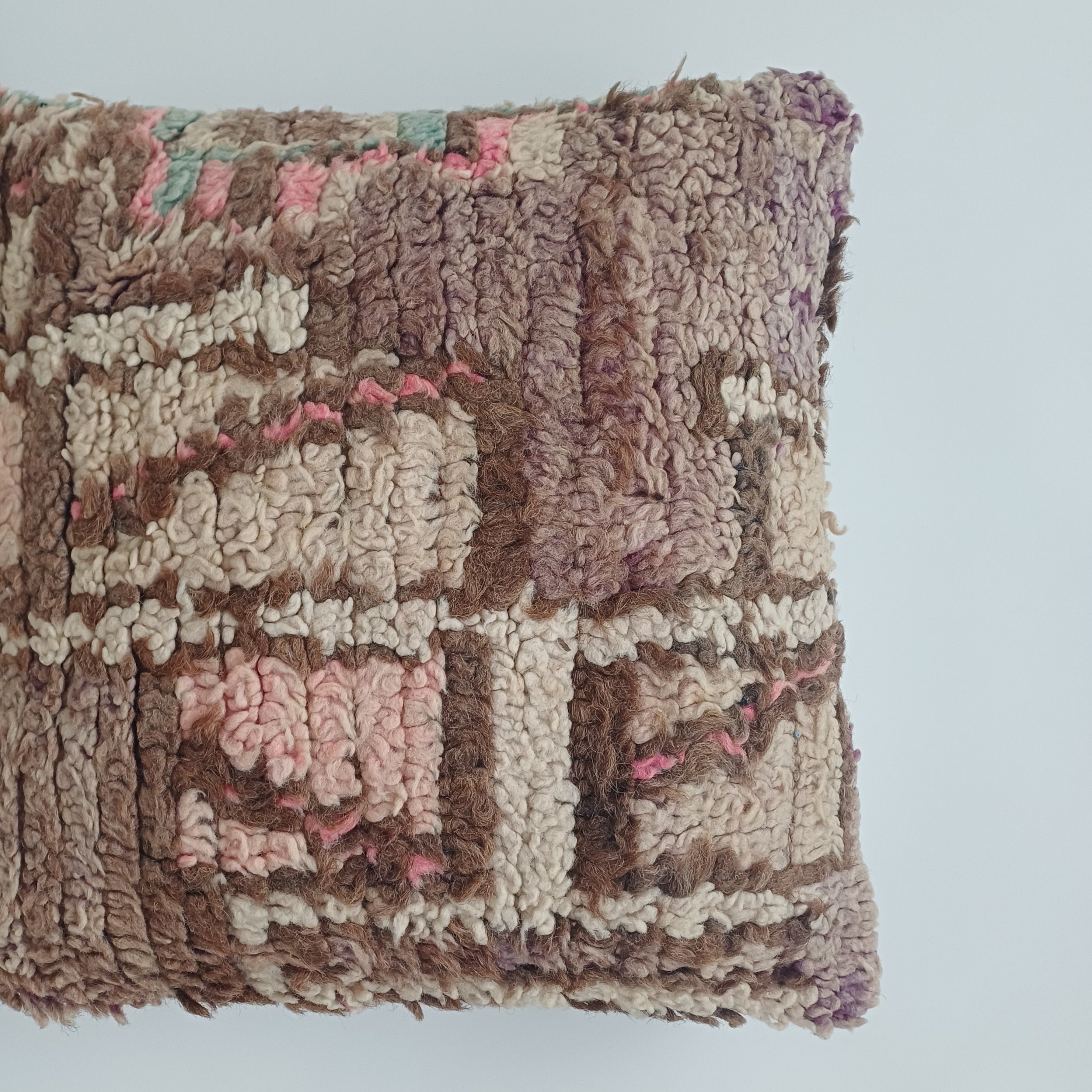 Moroccan Vintage Wool Multicoloured Cushion Cover 16''x16'' / 43x43 CM