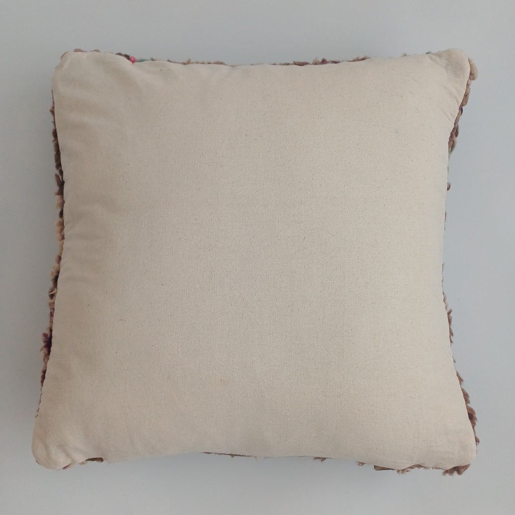 Moroccan Vintage Wool Multicoloured Cushion Cover 16''x16'' / 43x43 CM
