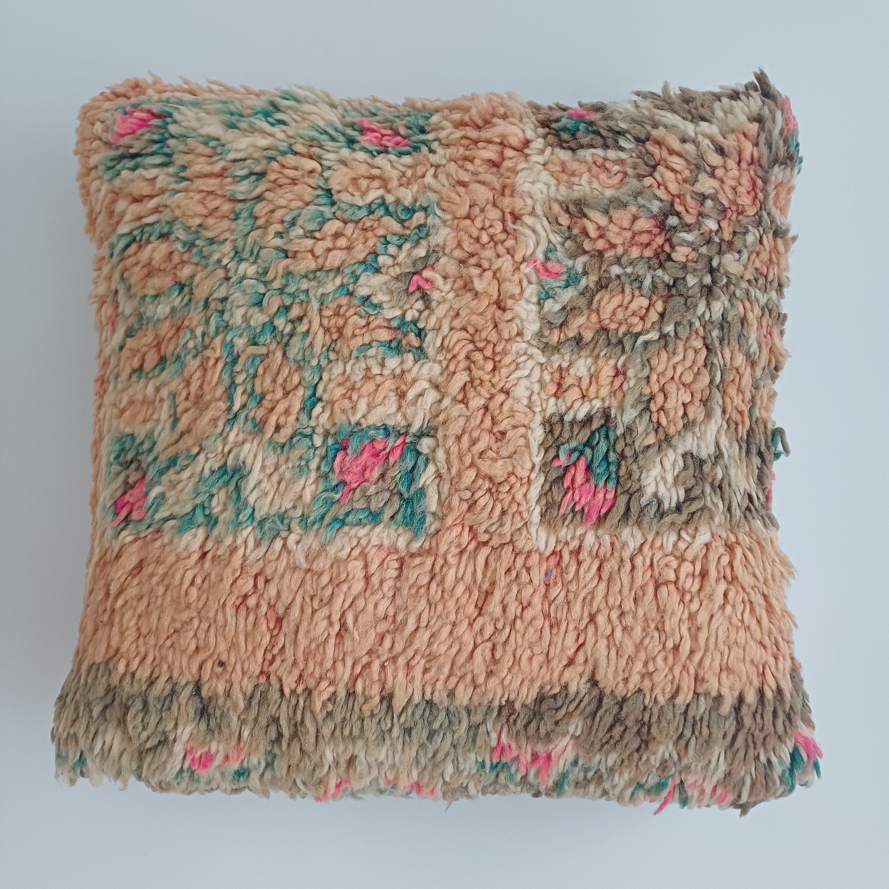 Moroccan Vintage Wool Multicoloured Cushion Cover 16''x16'' / 43x43 CM